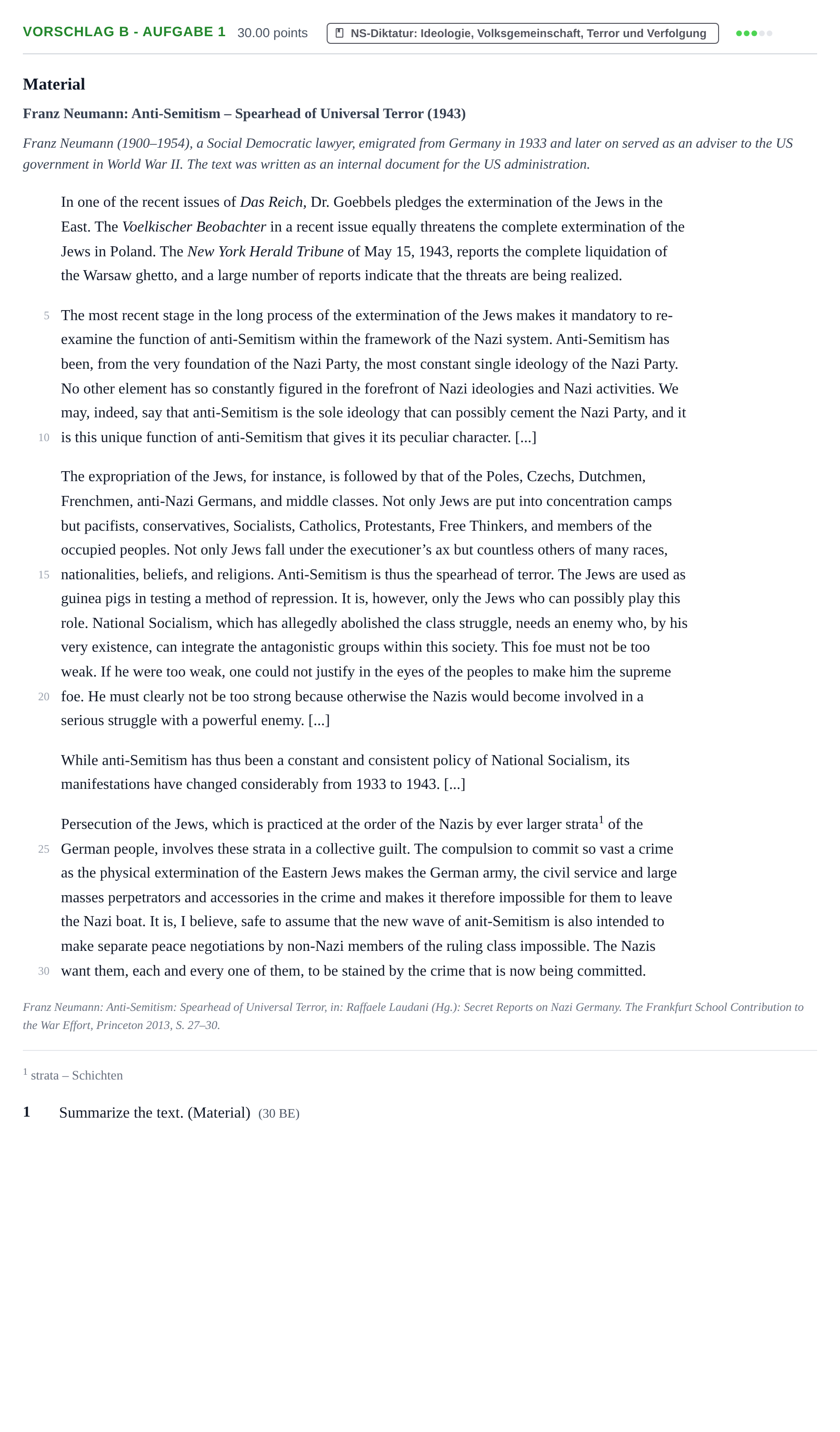 Aufgabenstellung: Aufgabe Vorschlag B - Aufgabe 1 · Abitur Hessen Geschichte GK · bilingual Englisch 2021