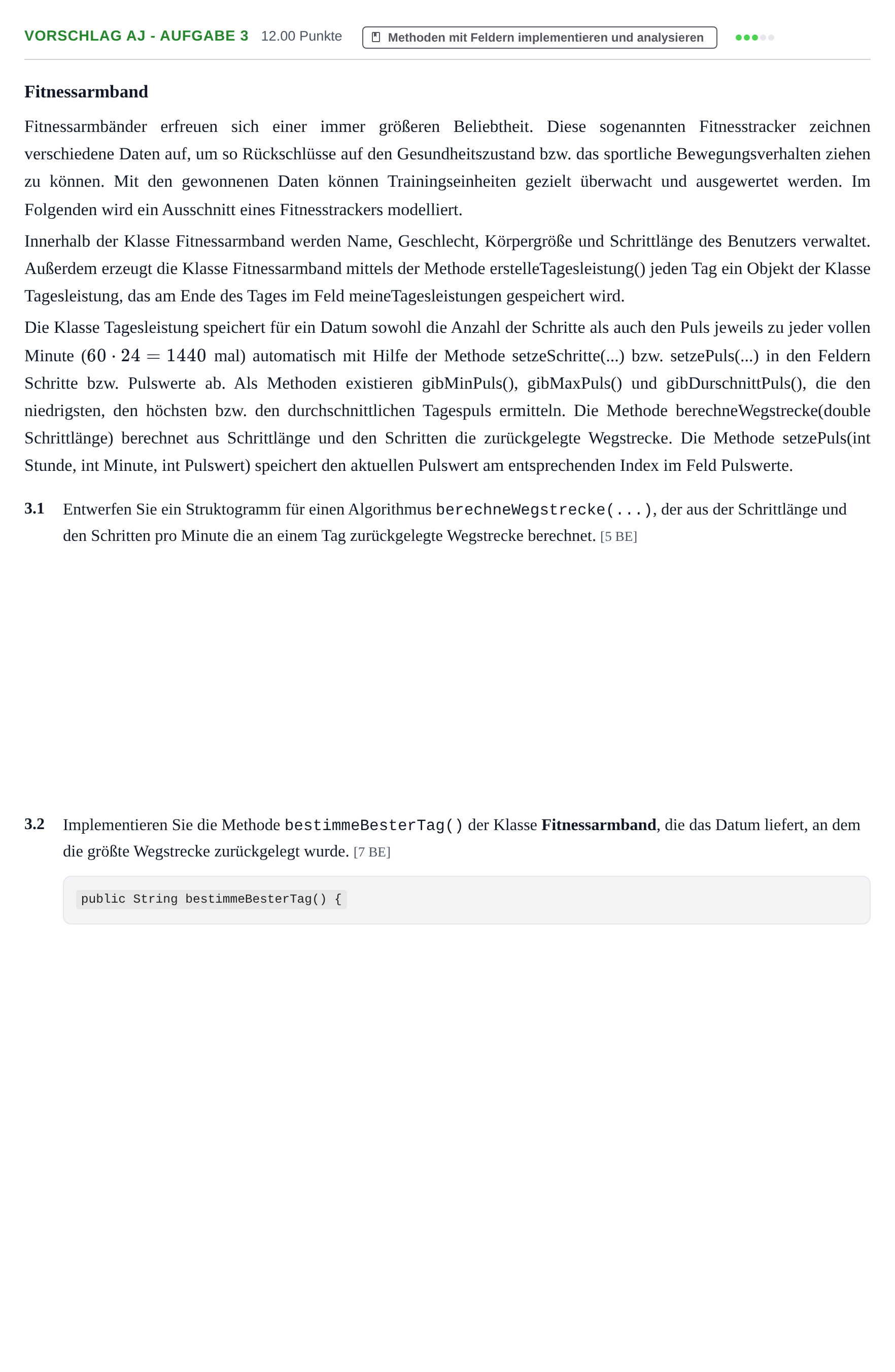 Aufgabenstellung: Aufgabe Vorschlag AJ - Aufgabe 3 · Abitur Hessen Informatik GK 2021