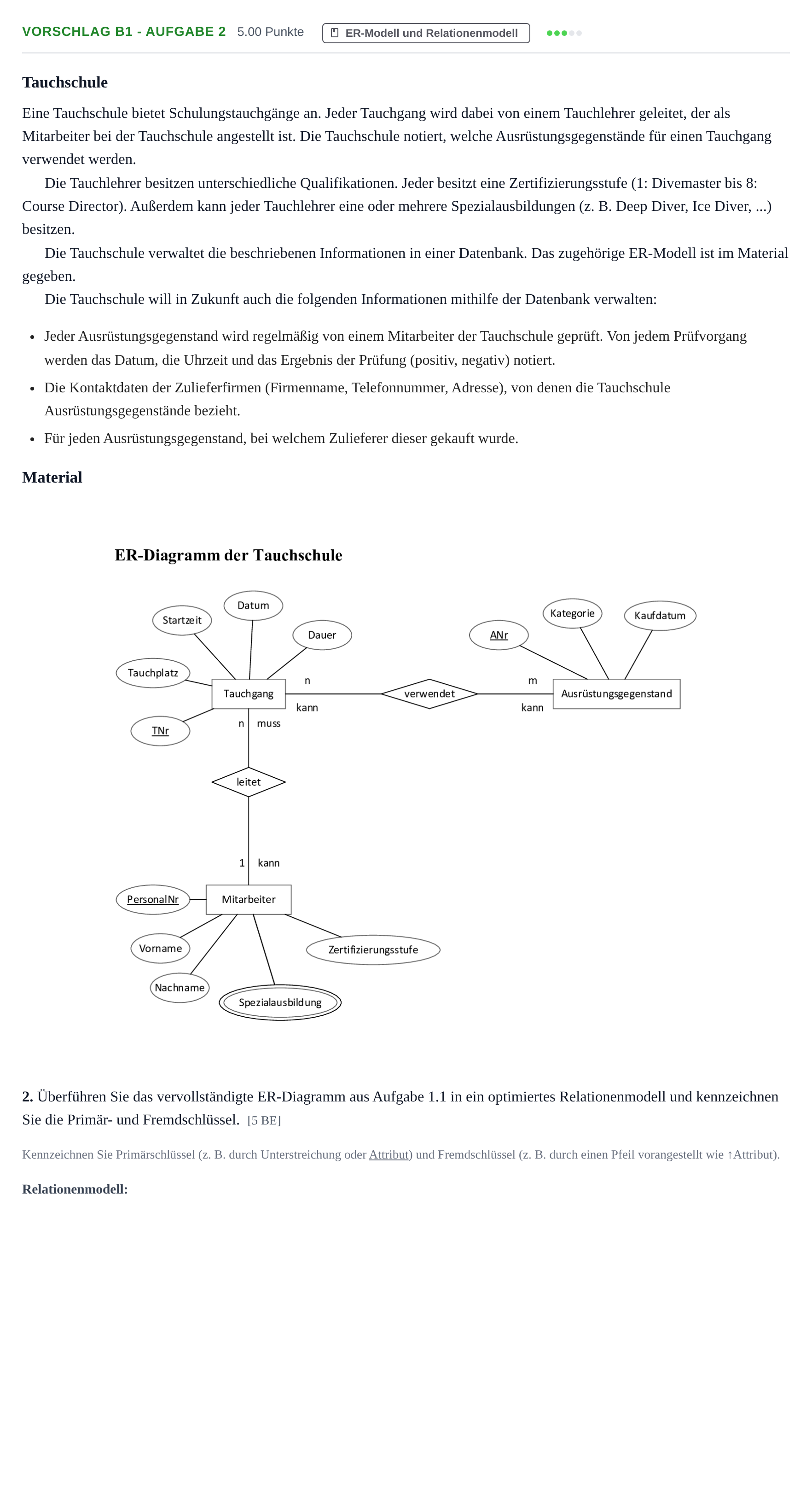 Aufgabenstellung: Aufgabe Vorschlag B1 - Aufgabe 2 · Abitur Hessen Informatik GK 2021