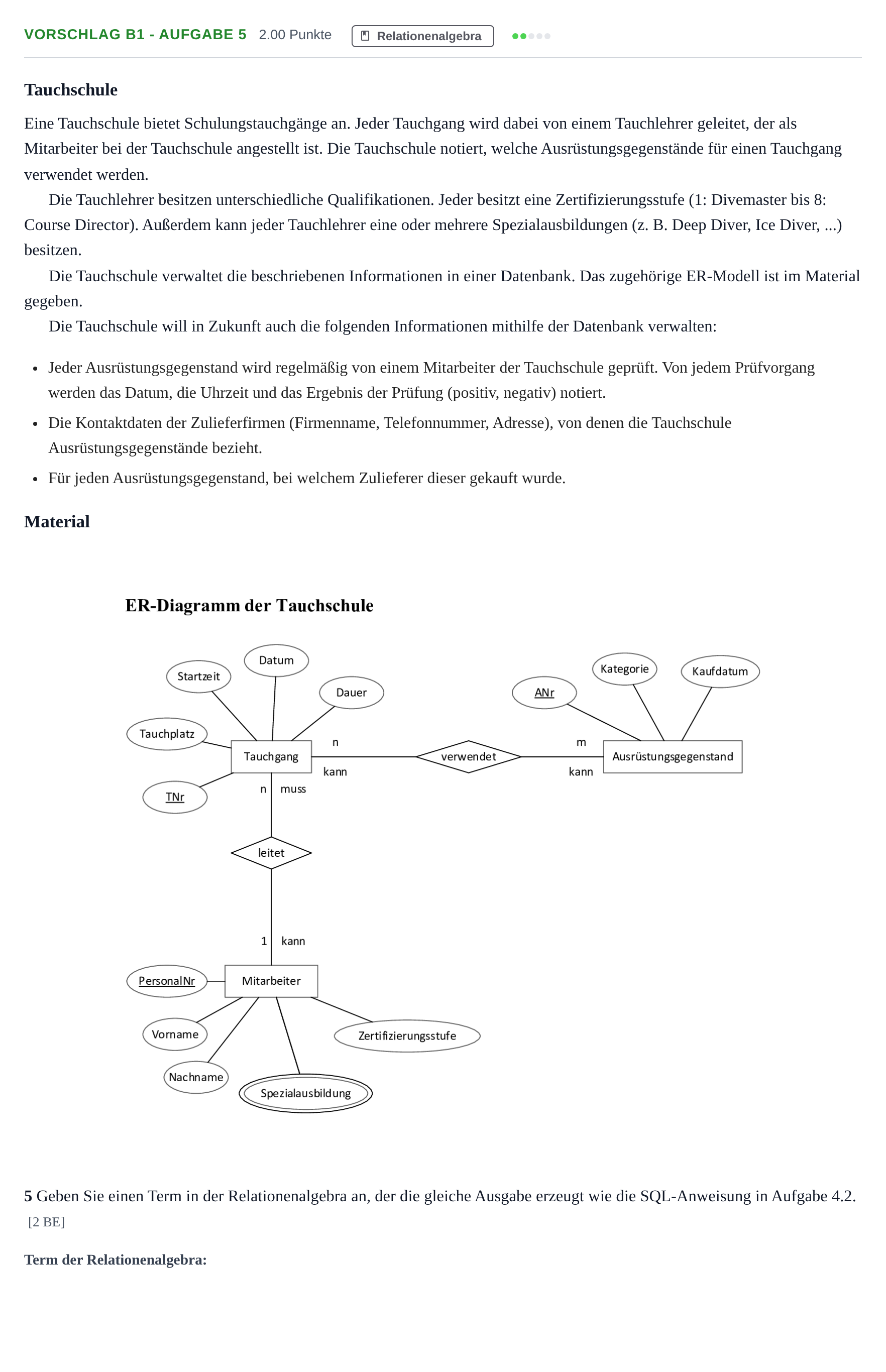 Aufgabenstellung: Aufgabe Vorschlag B1 - Aufgabe 5 · Abitur Hessen Informatik GK 2021