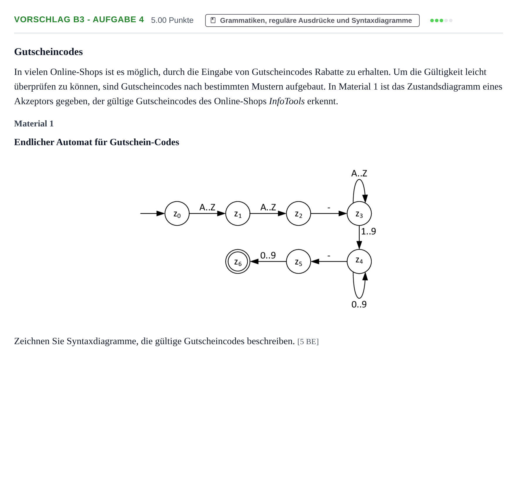 Aufgabenstellung: Aufgabe Vorschlag B3 - Aufgabe 4 · Abitur Hessen Informatik GK 2021