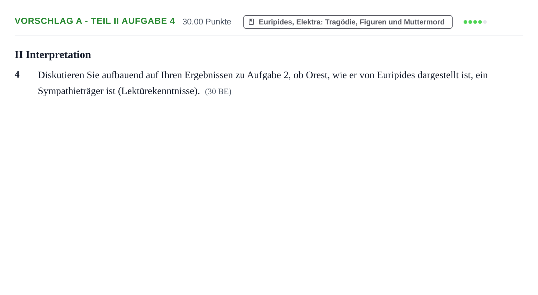 Aufgabenstellung: Aufgabe Vorschlag A - Teil II Aufgabe 4 · Abitur Hessen Altgriechisch LK 2021