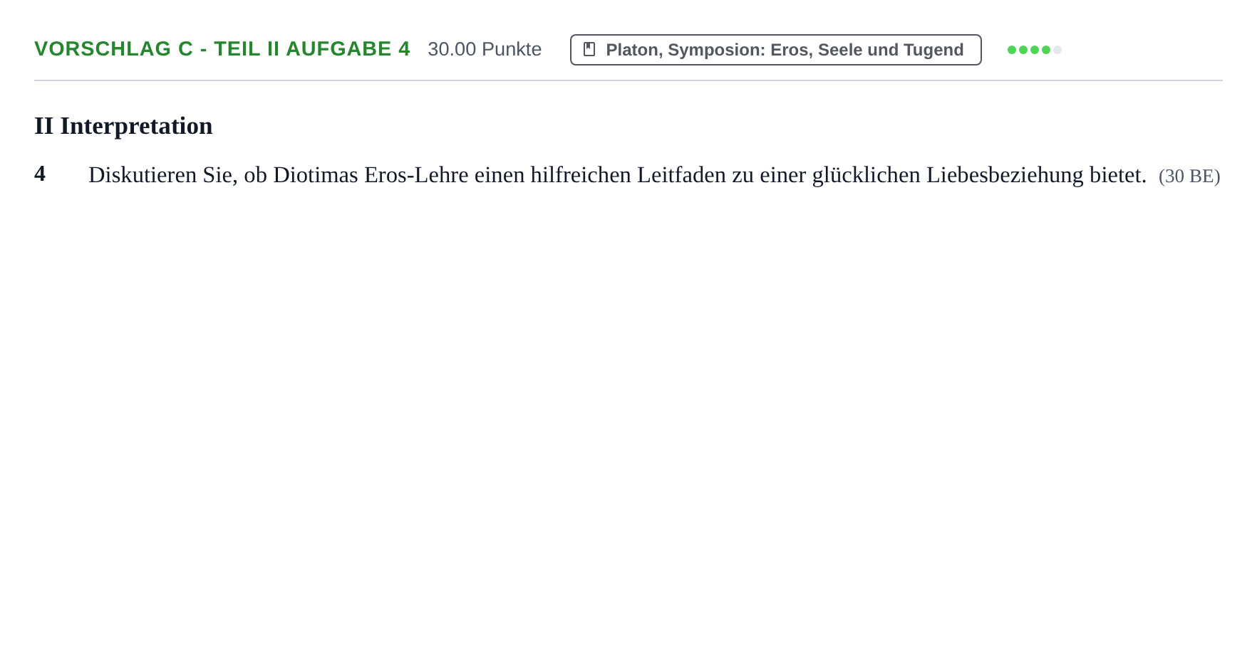 Aufgabenstellung: Aufgabe Vorschlag C - Teil II Aufgabe 4 · Abitur Hessen Altgriechisch LK 2021