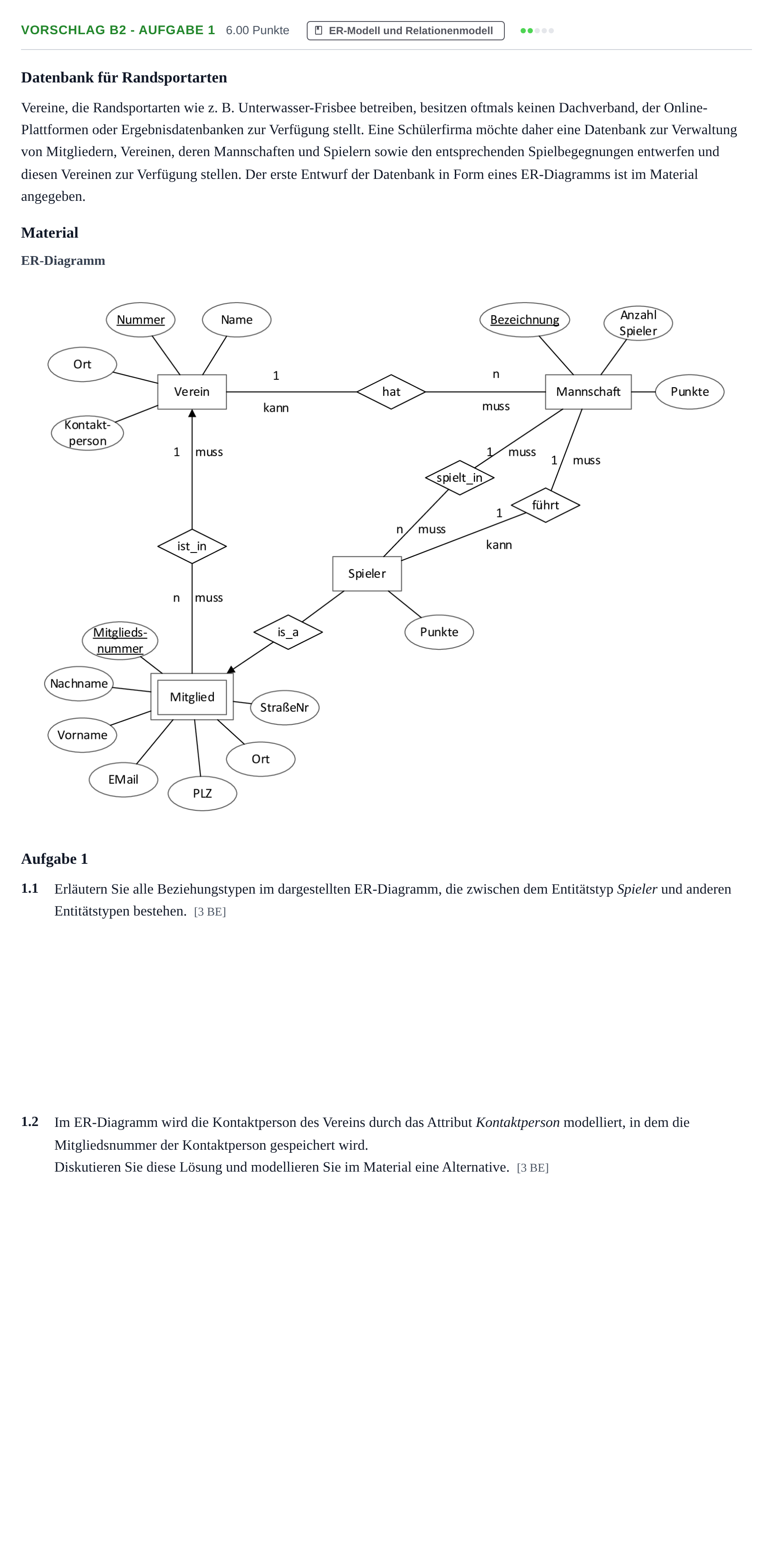 Aufgabenstellung: Aufgabe Vorschlag B2 - Aufgabe 1 · Abitur Hessen Informatik LK 2021