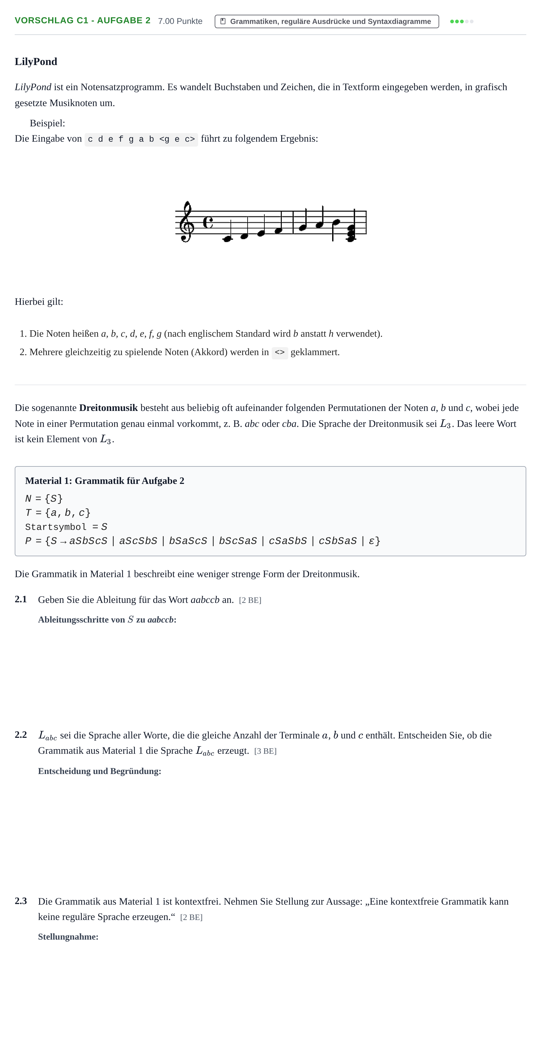 Aufgabenstellung: Aufgabe Vorschlag C1 - Aufgabe 2 · Abitur Hessen Informatik LK 2021