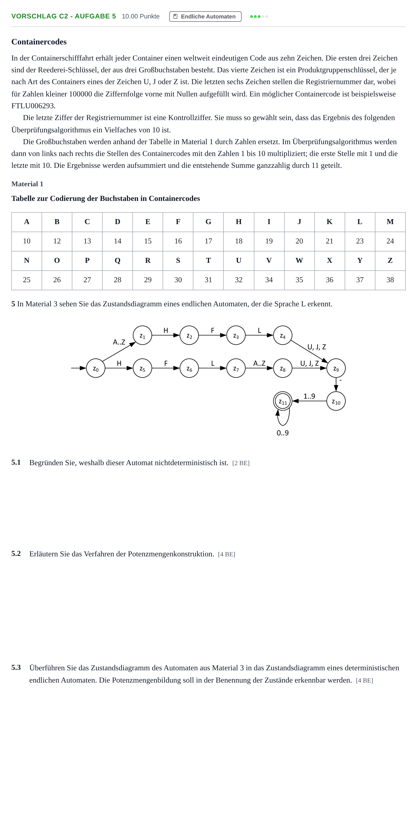 Aufgabenstellung: Aufgabe Vorschlag C2 - Aufgabe 5 · Abitur Hessen Informatik LK 2021