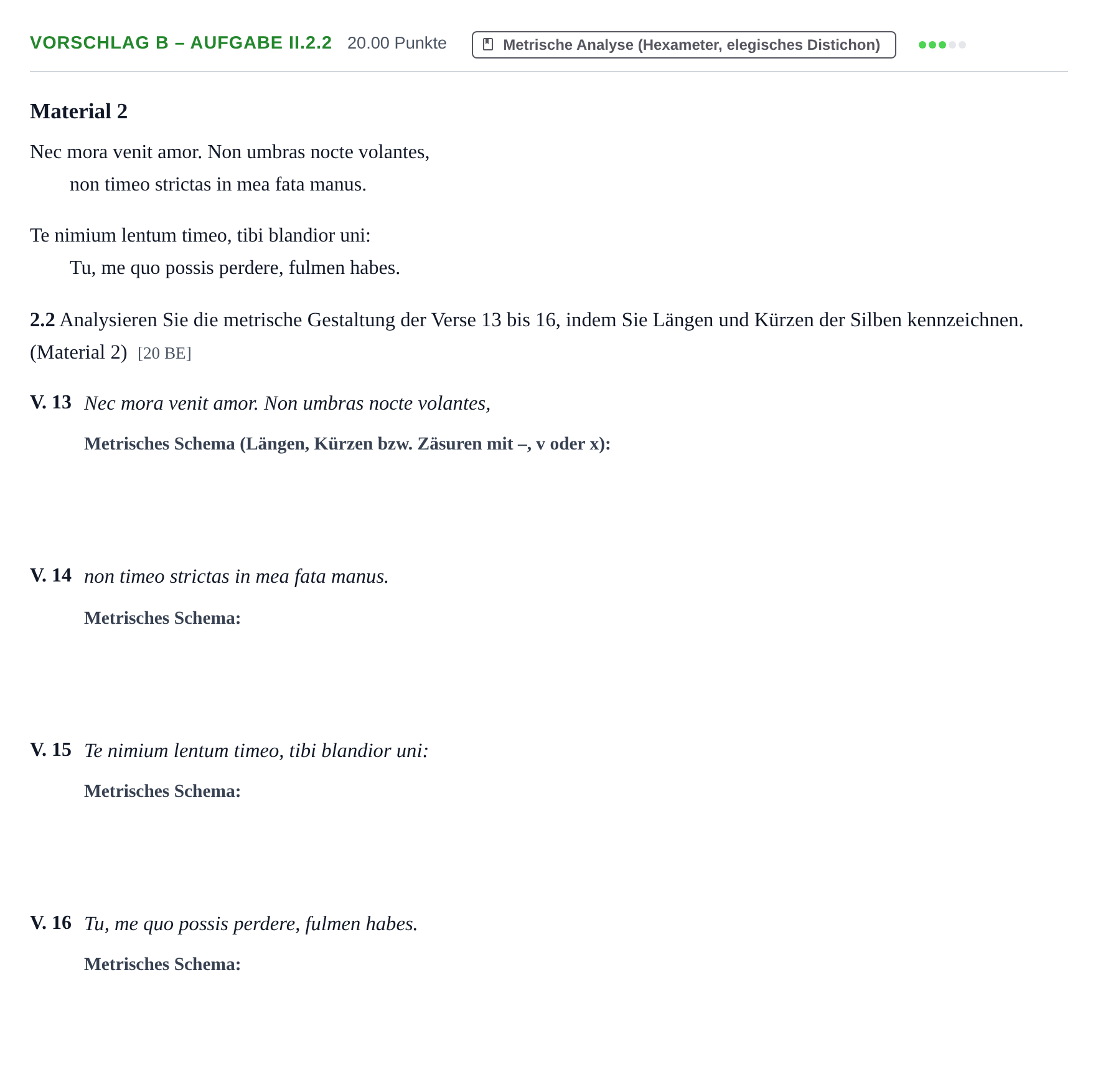 Aufgabenstellung: Aufgabe Vorschlag B – Aufgabe II.2.2 · Abitur Hessen Latein GK 2021