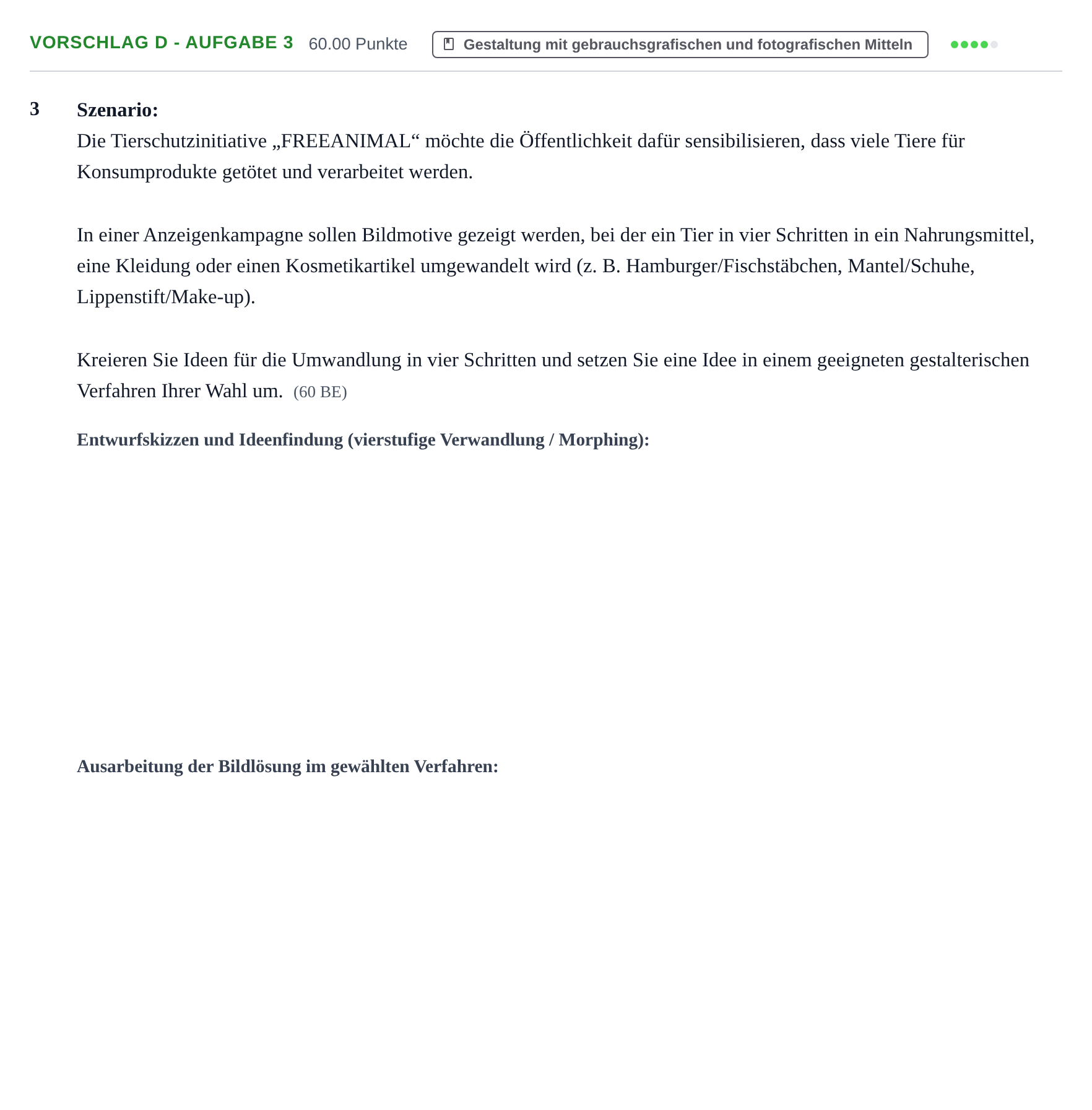 Aufgabenstellung: Aufgabe Vorschlag D - Aufgabe 3 · Abitur Hessen Kunst LK 2021