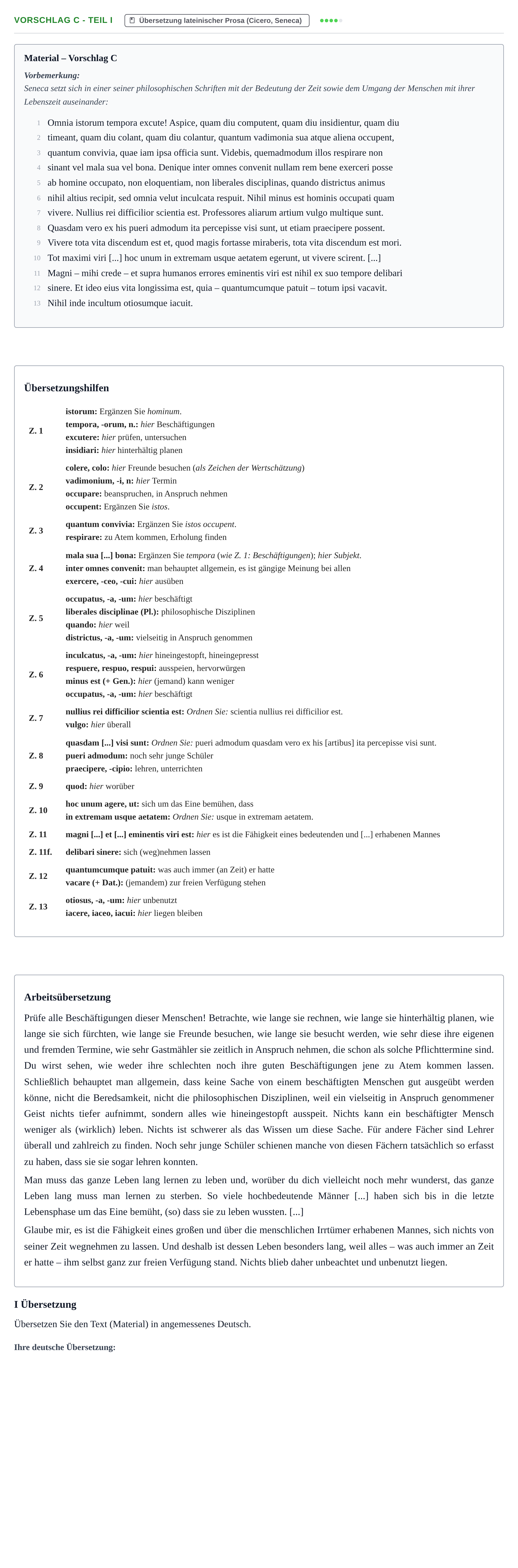 Aufgabenstellung: Aufgabe Vorschlag C - Teil I · Abitur Hessen Latein LK 2021