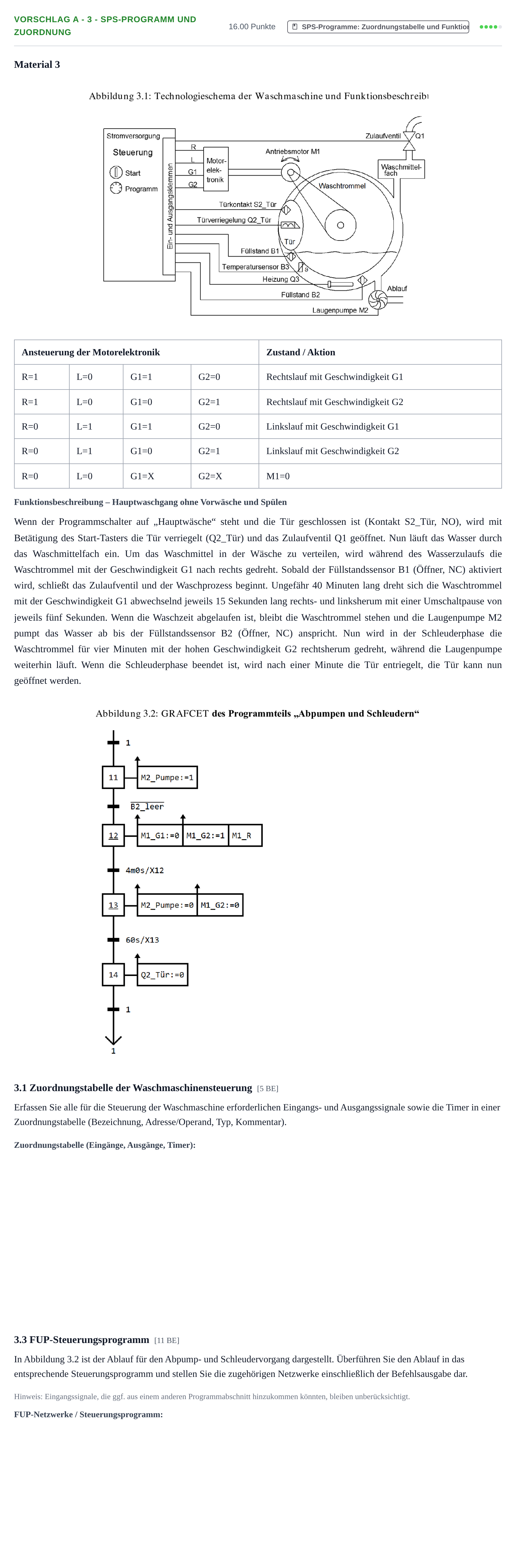 Aufgabenstellung: Aufgabe Vorschlag A - 3 - SPS-Programm und Zuordnung · Abitur Hessen Mechatronik LK 2021