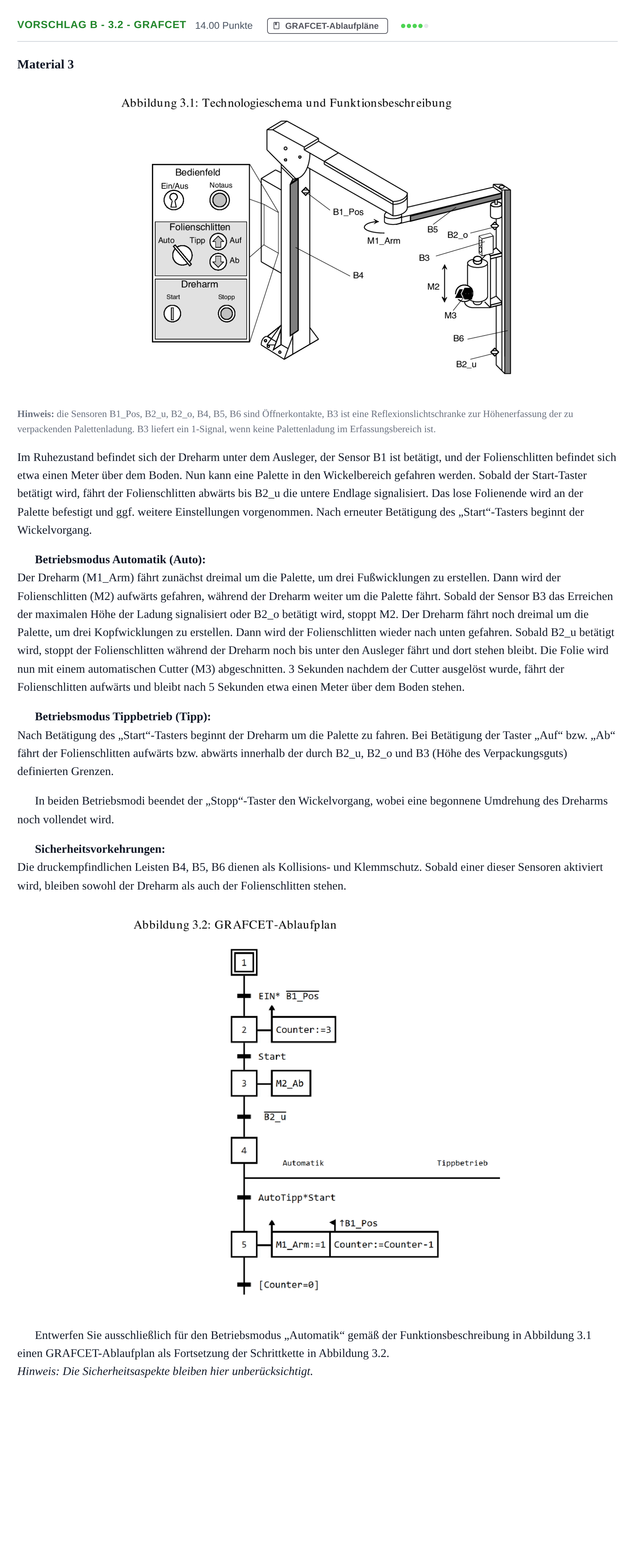 Aufgabenstellung: Aufgabe Vorschlag B - 3.2 - GRAFCET · Abitur Hessen Mechatronik LK 2021