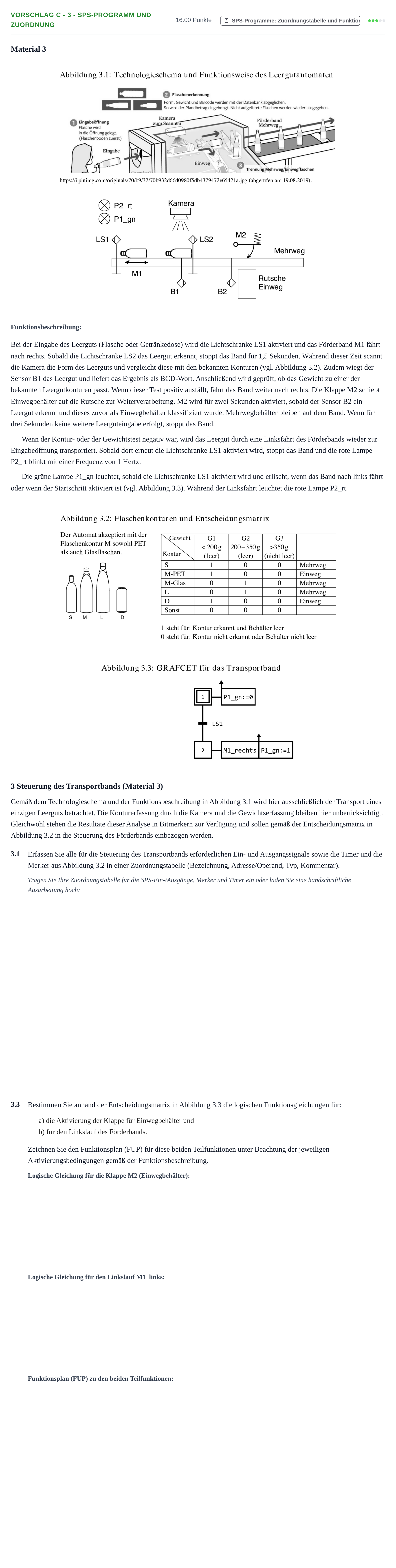 Aufgabenstellung: Aufgabe Vorschlag C - 3 - SPS-Programm und Zuordnung · Abitur Hessen Mechatronik LK 2021
