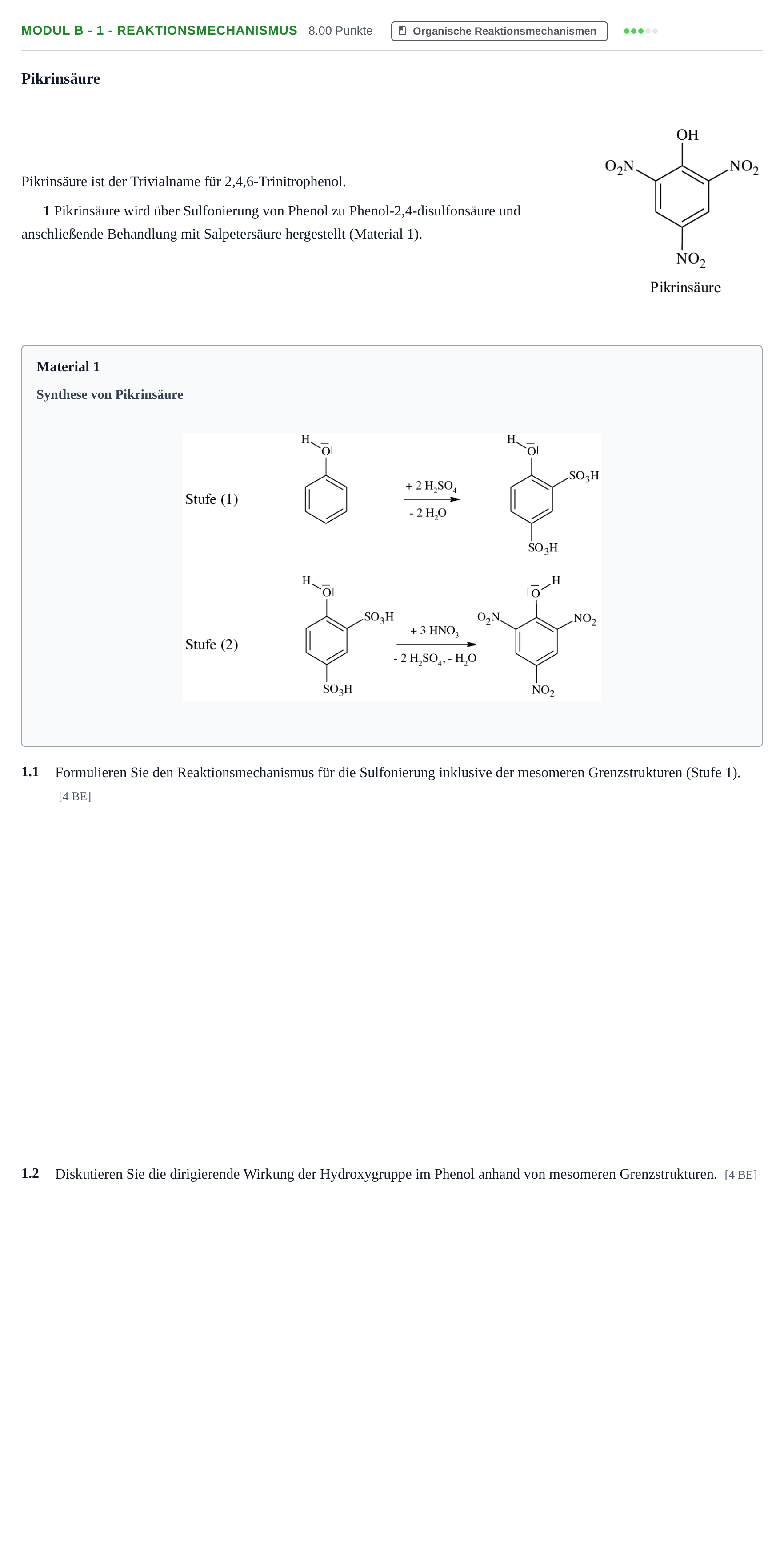 Aufgabenstellung: Aufgabe Modul B - 1 - Reaktionsmechanismus · Abitur Hessen Chemietechnik LK 2022