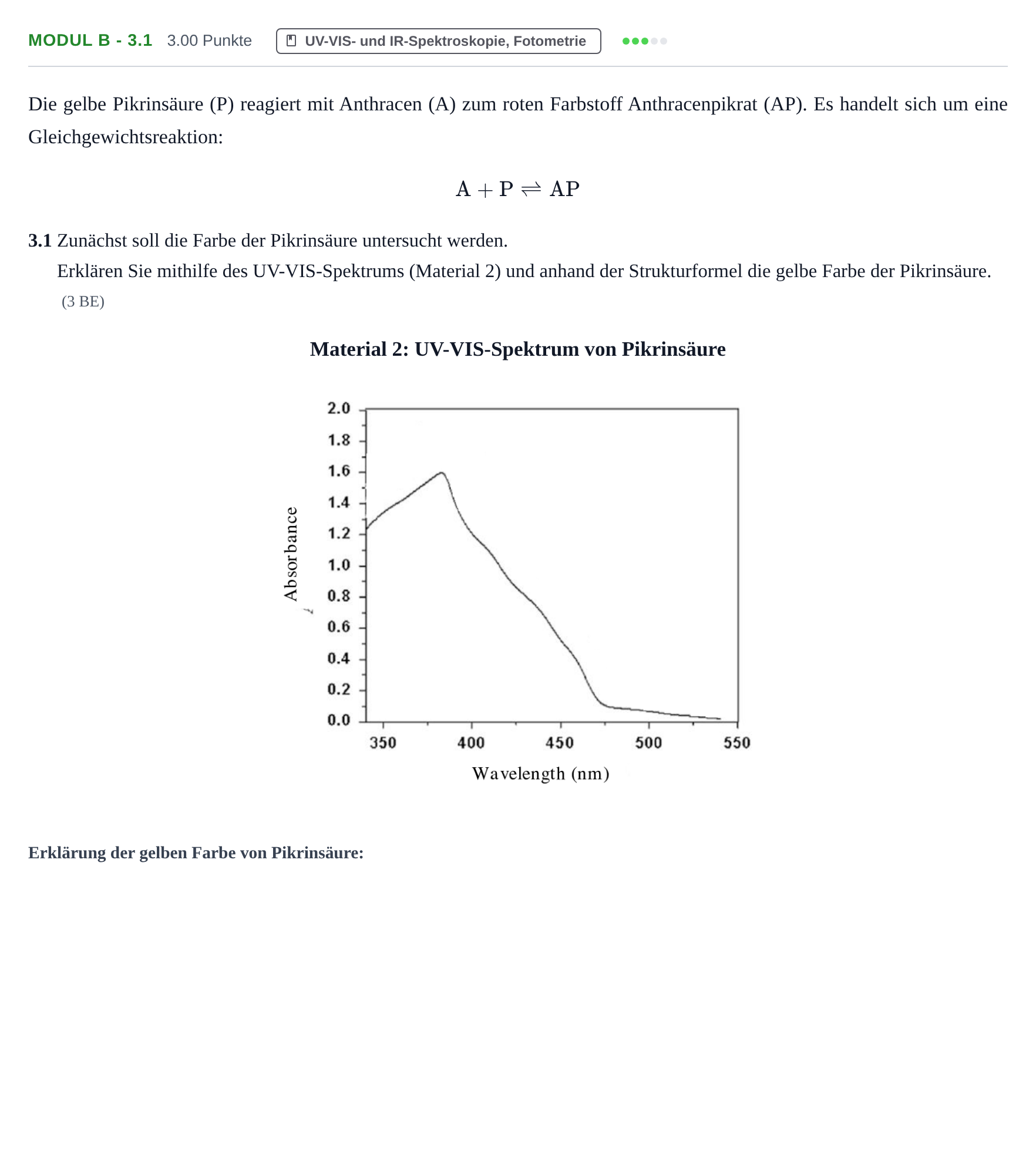 Aufgabenstellung: Aufgabe Modul B - 3.1 · Abitur Hessen Chemietechnik LK 2022