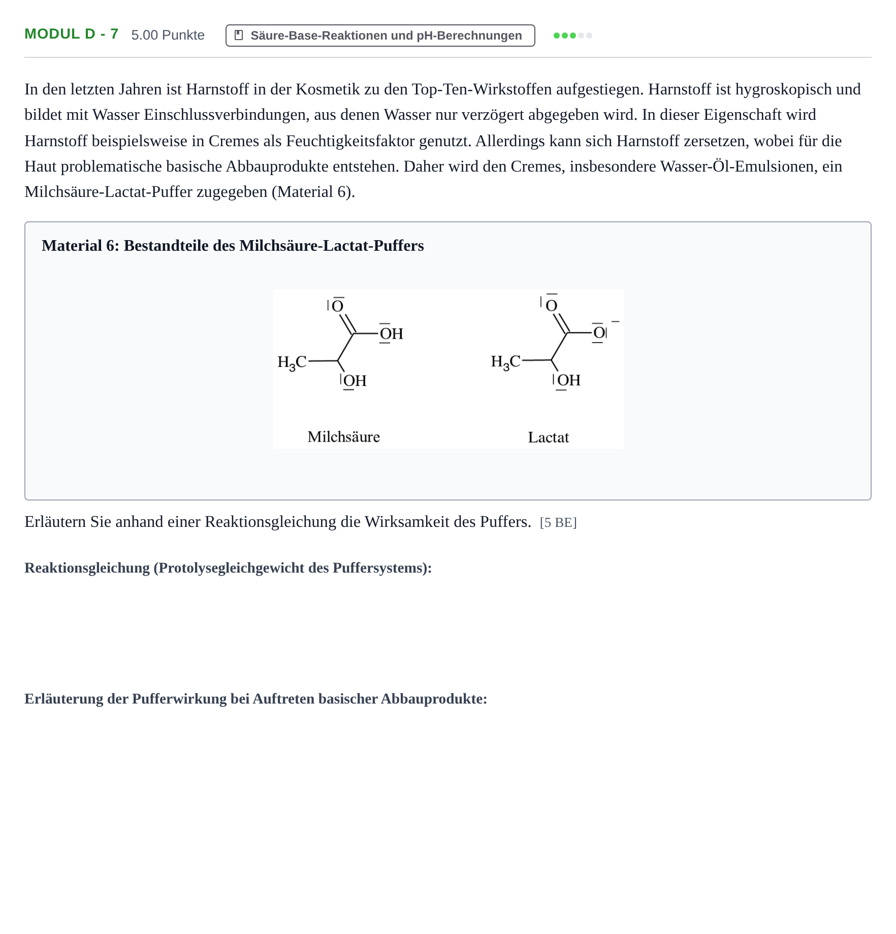 Aufgabenstellung: Aufgabe Modul D - 7 · Abitur Hessen Chemietechnik LK 2022