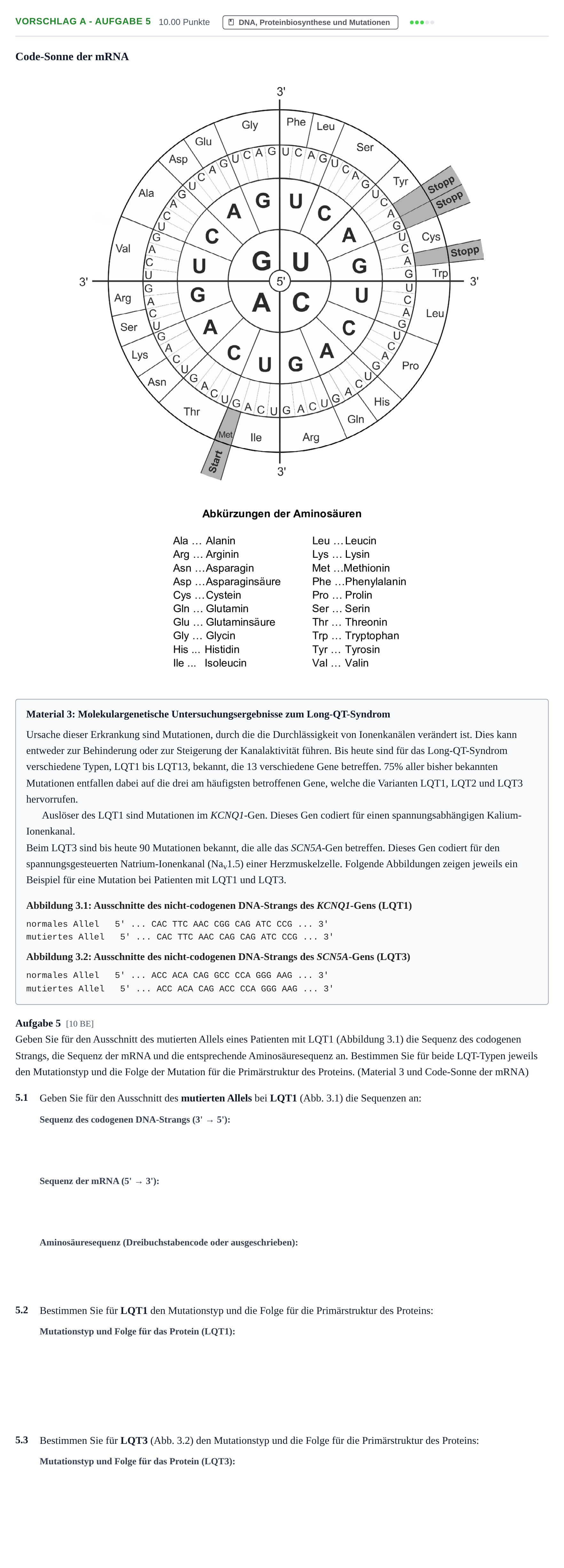 Aufgabenstellung: Aufgabe Vorschlag A - Aufgabe 5 · Abitur Hessen Biologie GK 2022