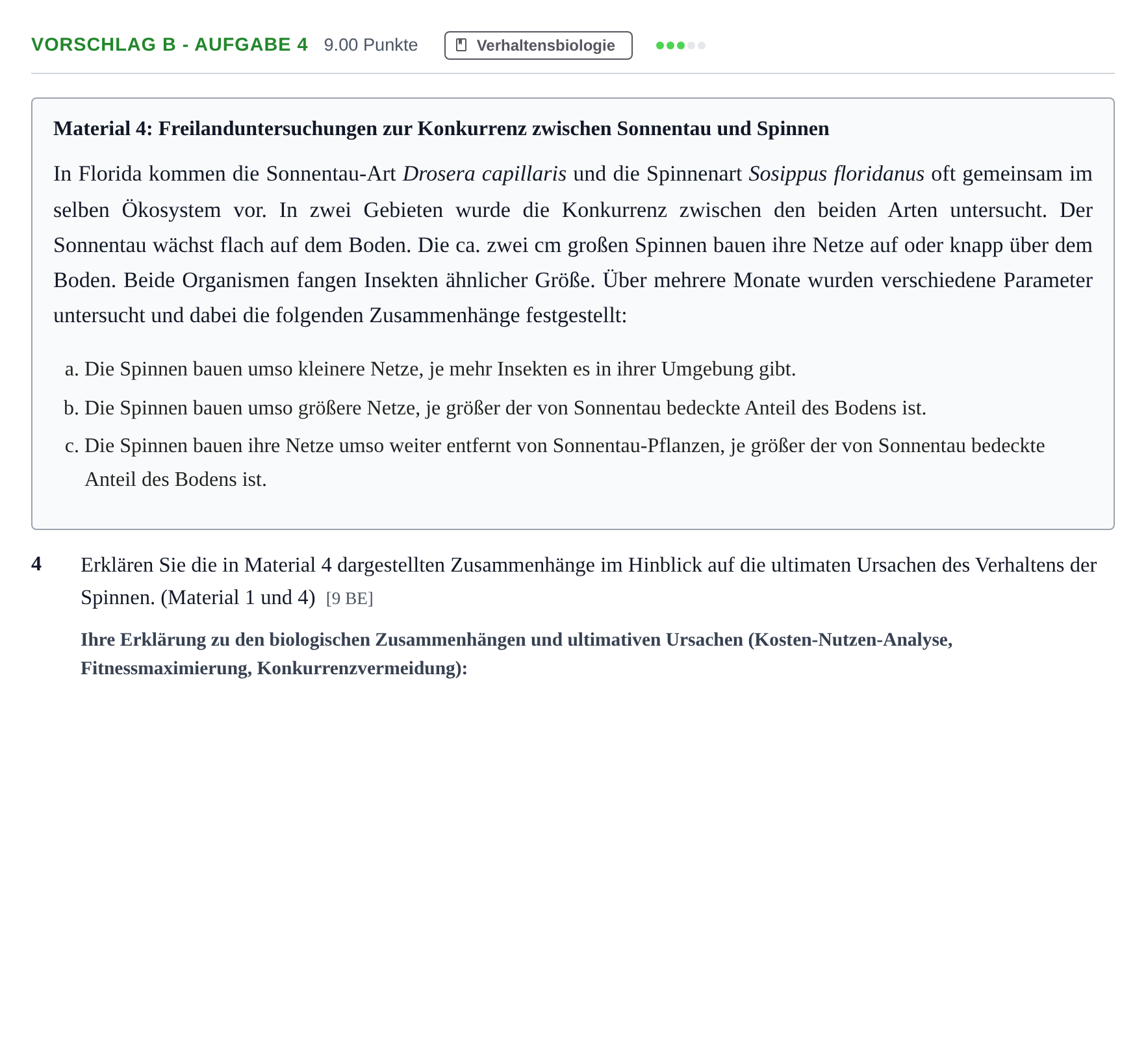 Aufgabenstellung: Aufgabe Vorschlag B - Aufgabe 4 · Abitur Hessen Biologie GK 2022
