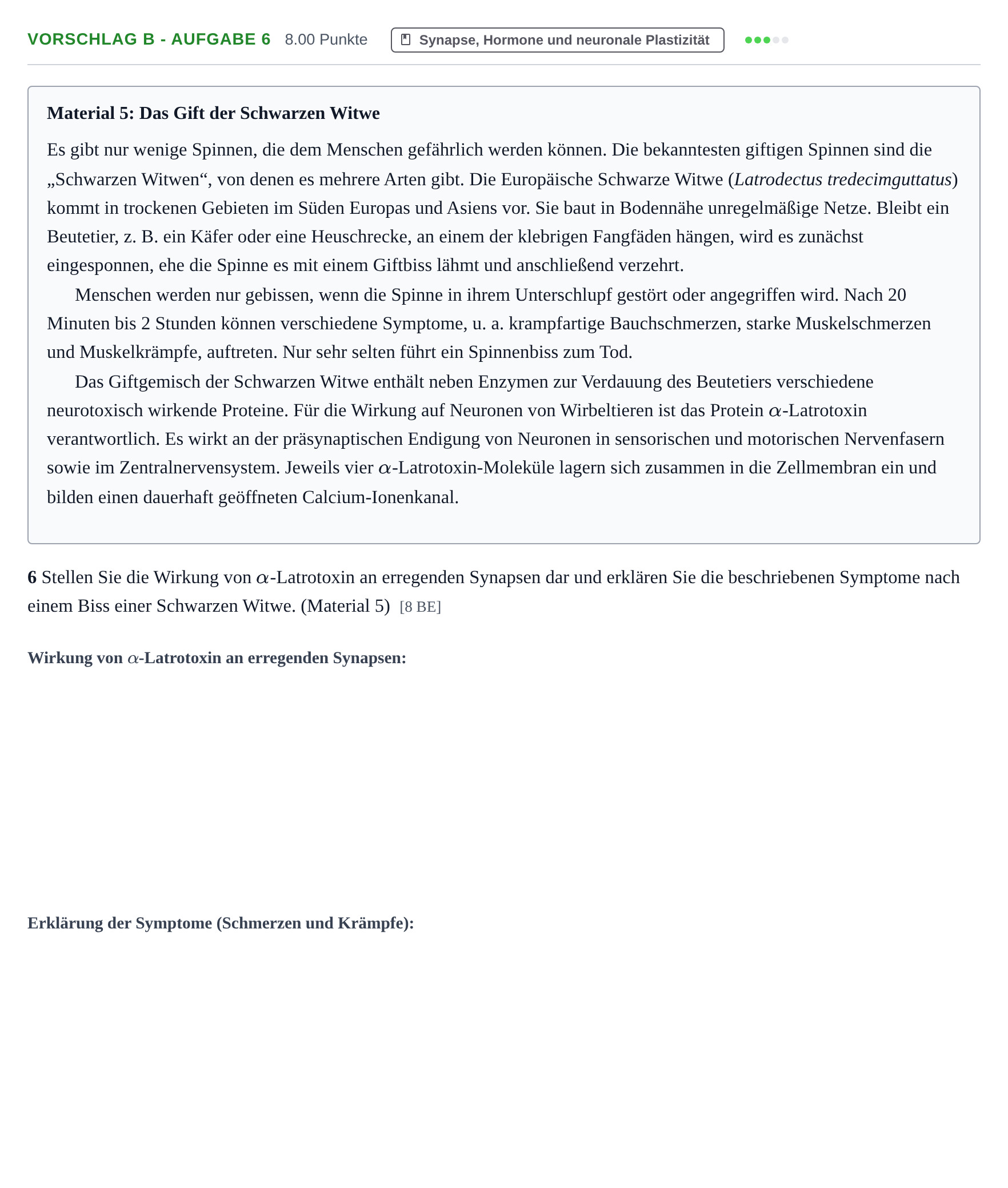 Aufgabenstellung: Aufgabe Vorschlag B - Aufgabe 6 · Abitur Hessen Biologie GK 2022