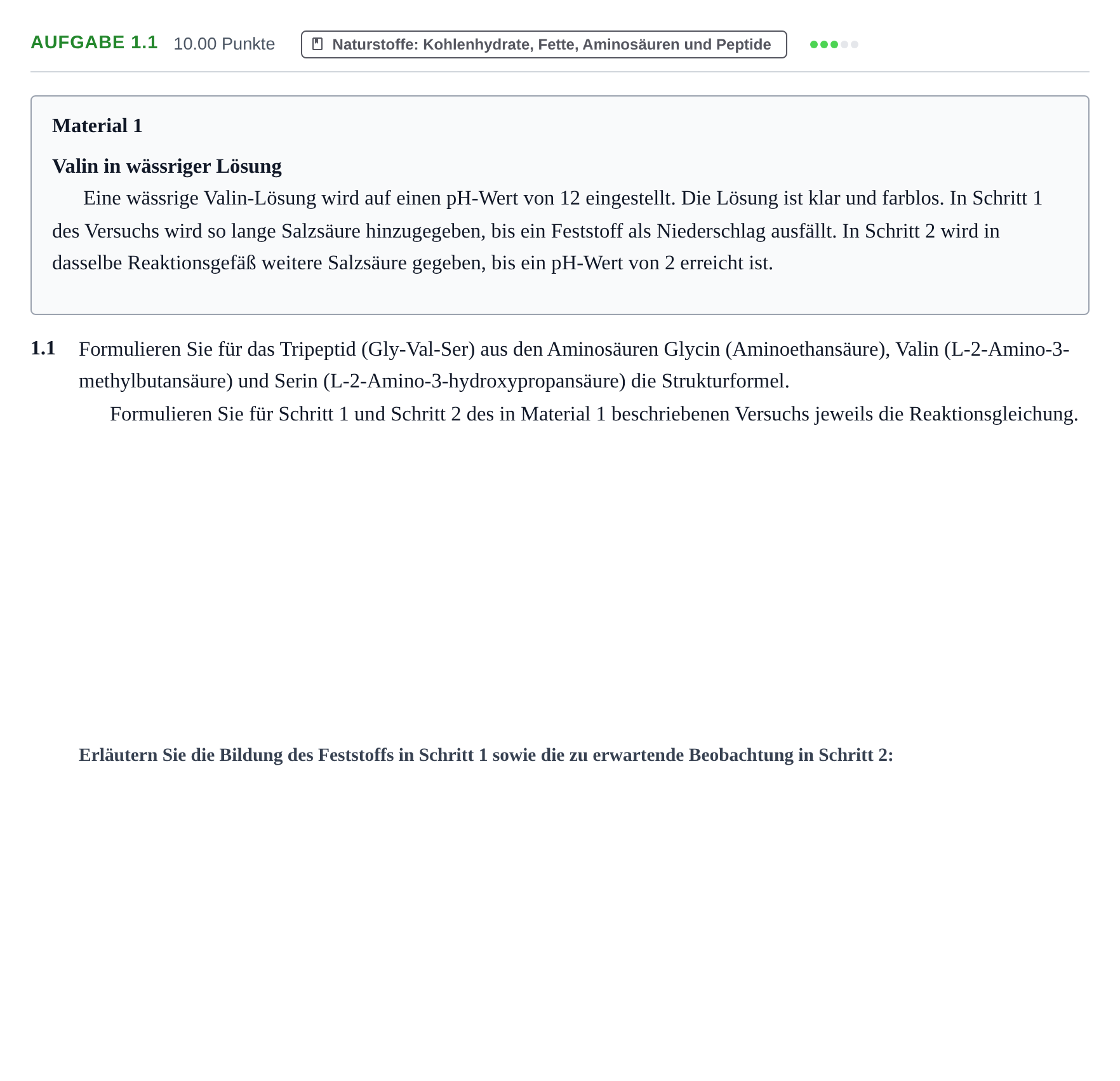 Aufgabenstellung: Aufgabe 1.1 · Abitur Hessen Chemie LK 2022