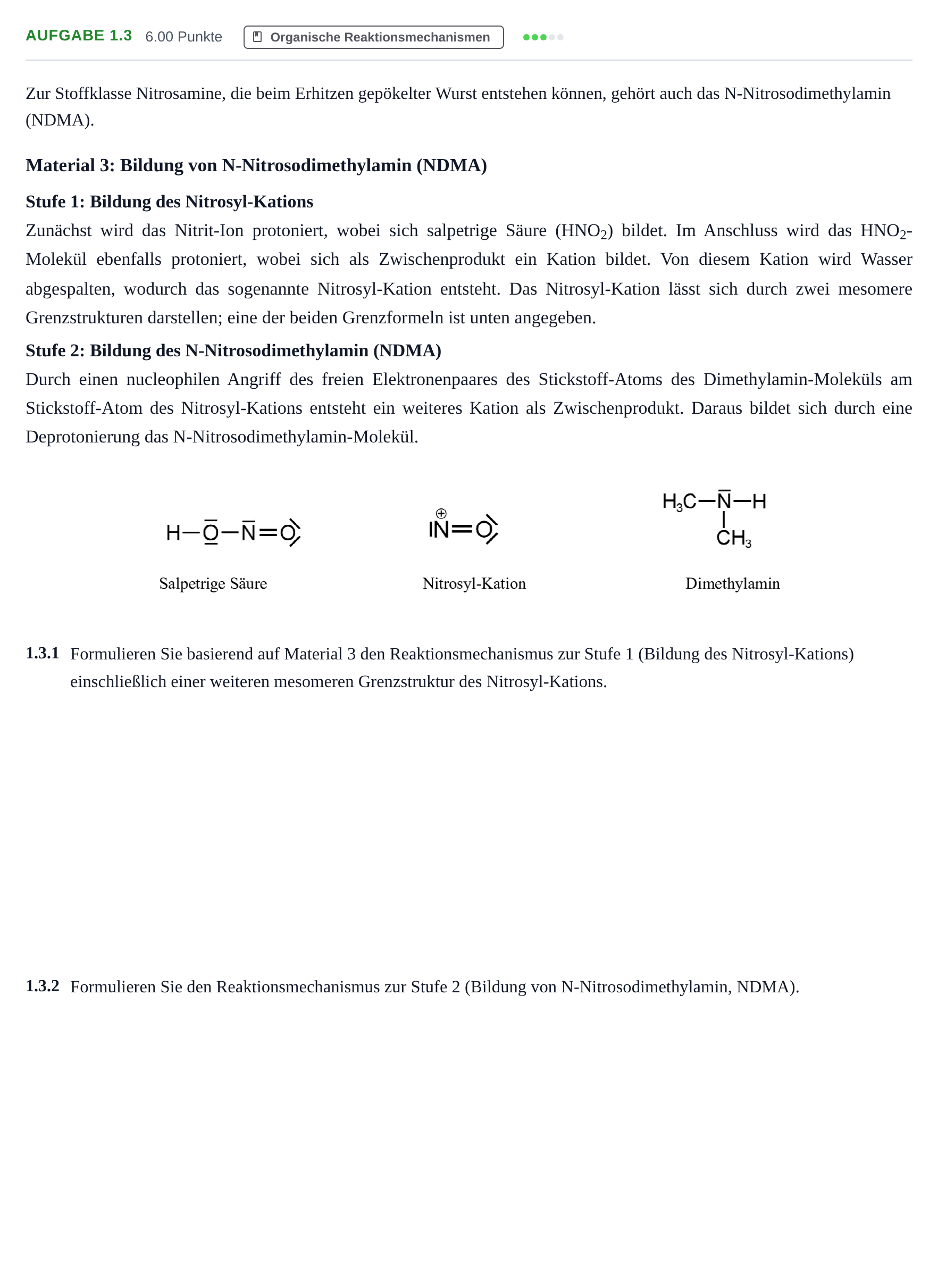 Aufgabenstellung: Aufgabe 1.3 · Abitur Hessen Chemie LK 2022