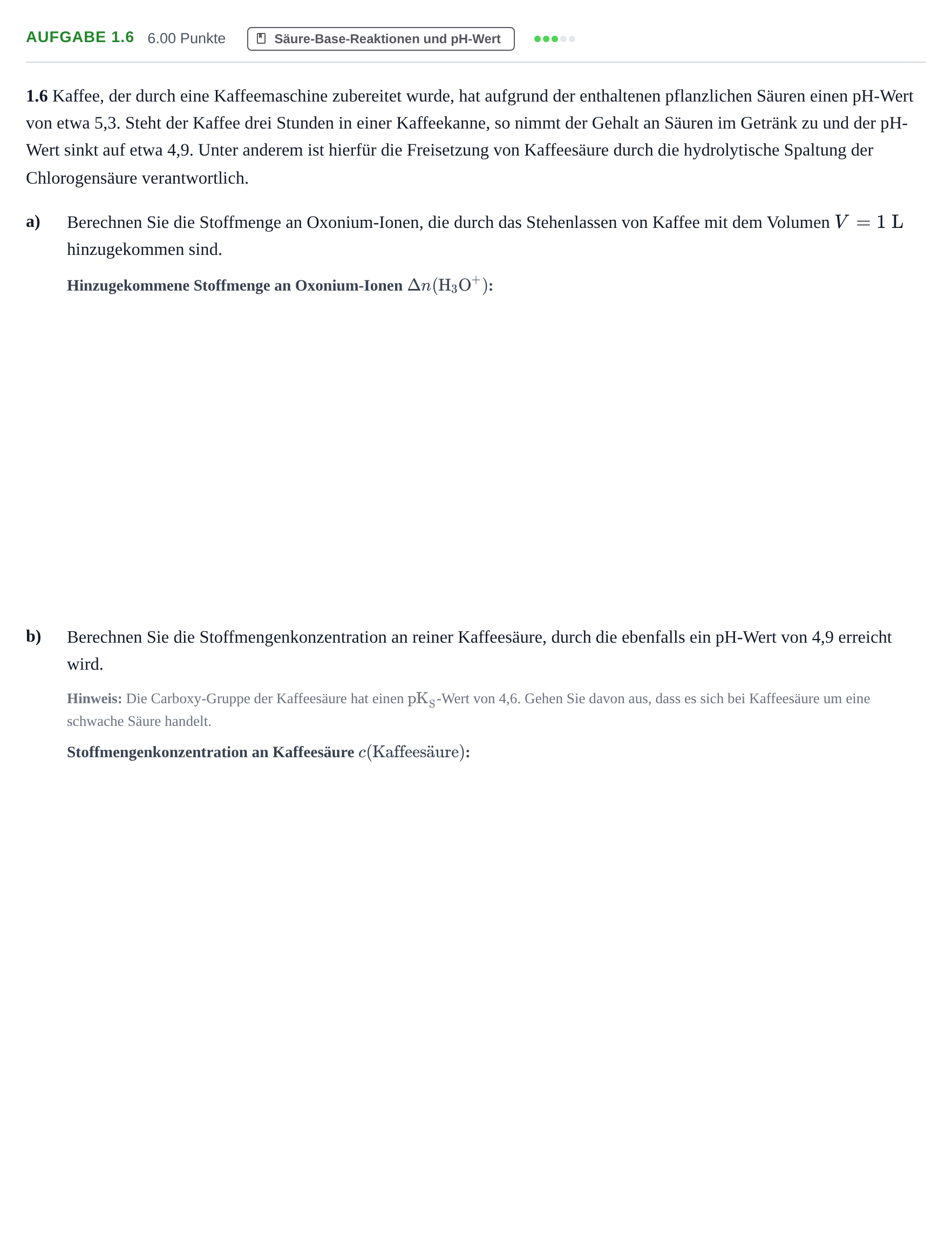 Aufgabenstellung: Aufgabe 1.6 · Abitur Hessen Chemie LK 2022