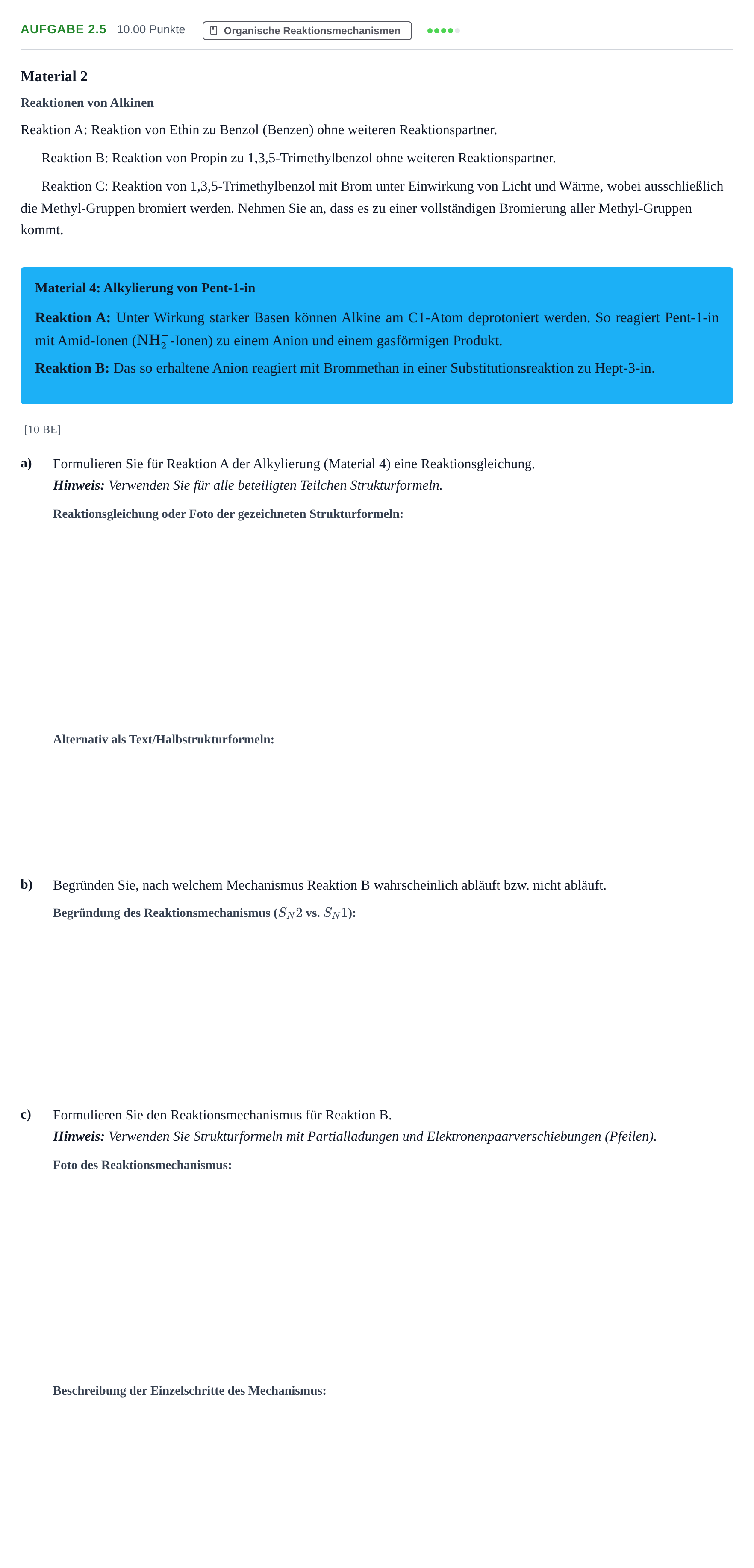 Aufgabenstellung: Aufgabe 2.5 · Abitur Hessen Chemie LK 2022