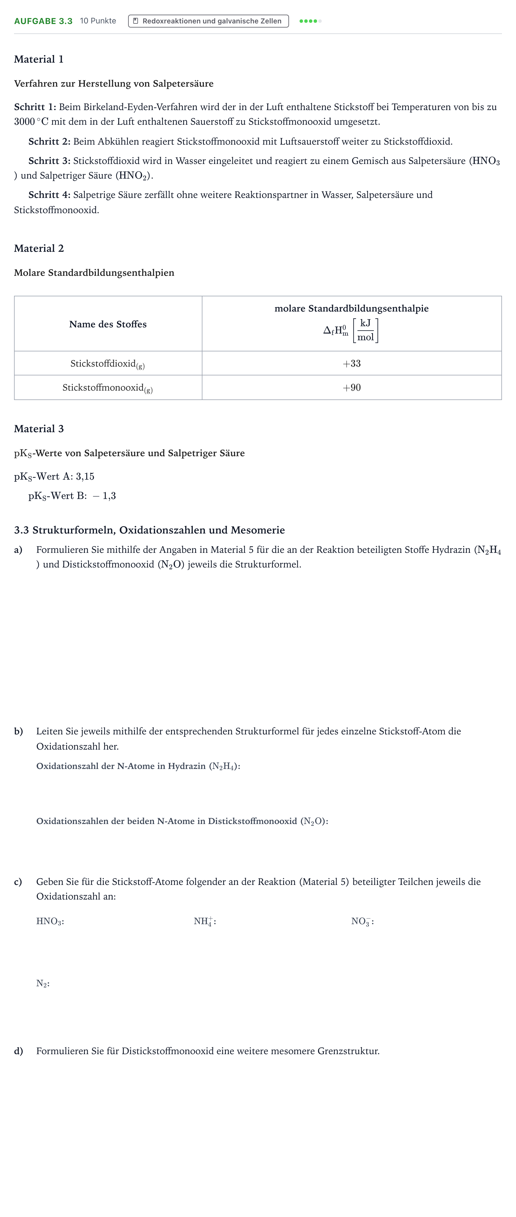 Aufgabenstellung: Aufgabe 3.3 · Abitur Hessen Chemie LK 2022