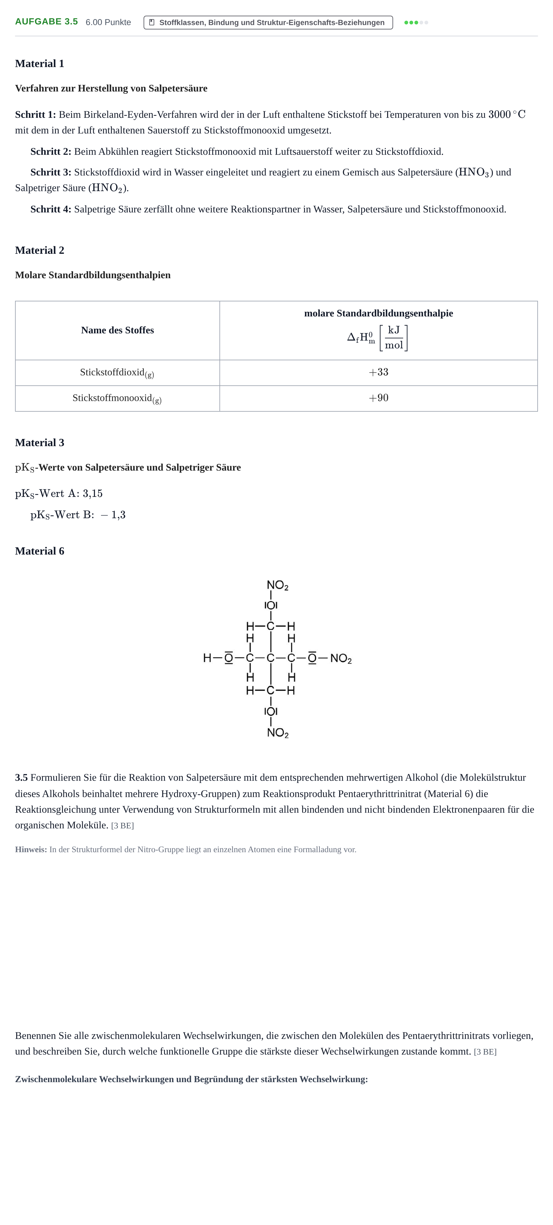 Aufgabenstellung: Aufgabe 3.5 · Abitur Hessen Chemie LK 2022