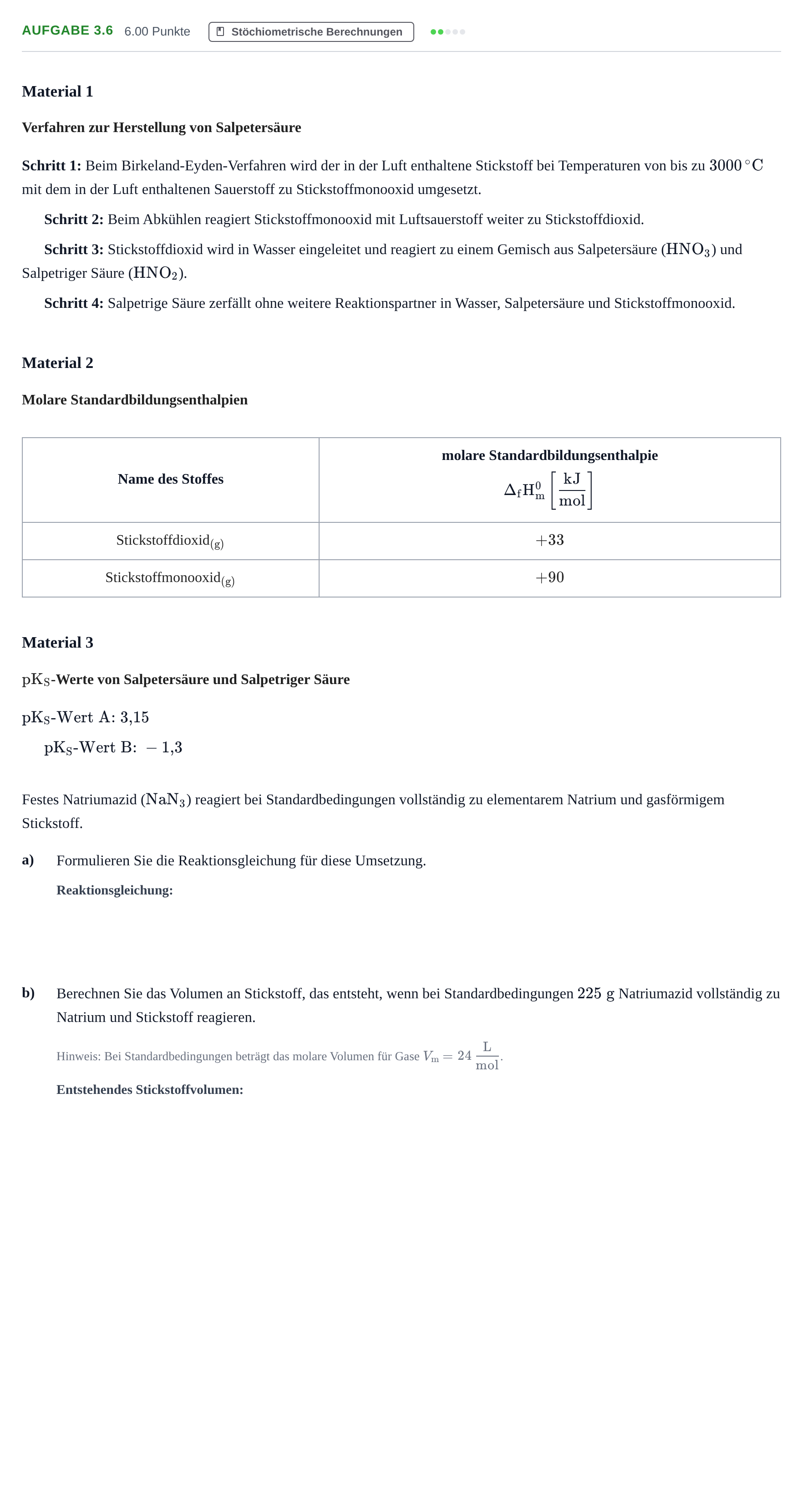Aufgabenstellung: Aufgabe 3.6 · Abitur Hessen Chemie LK 2022