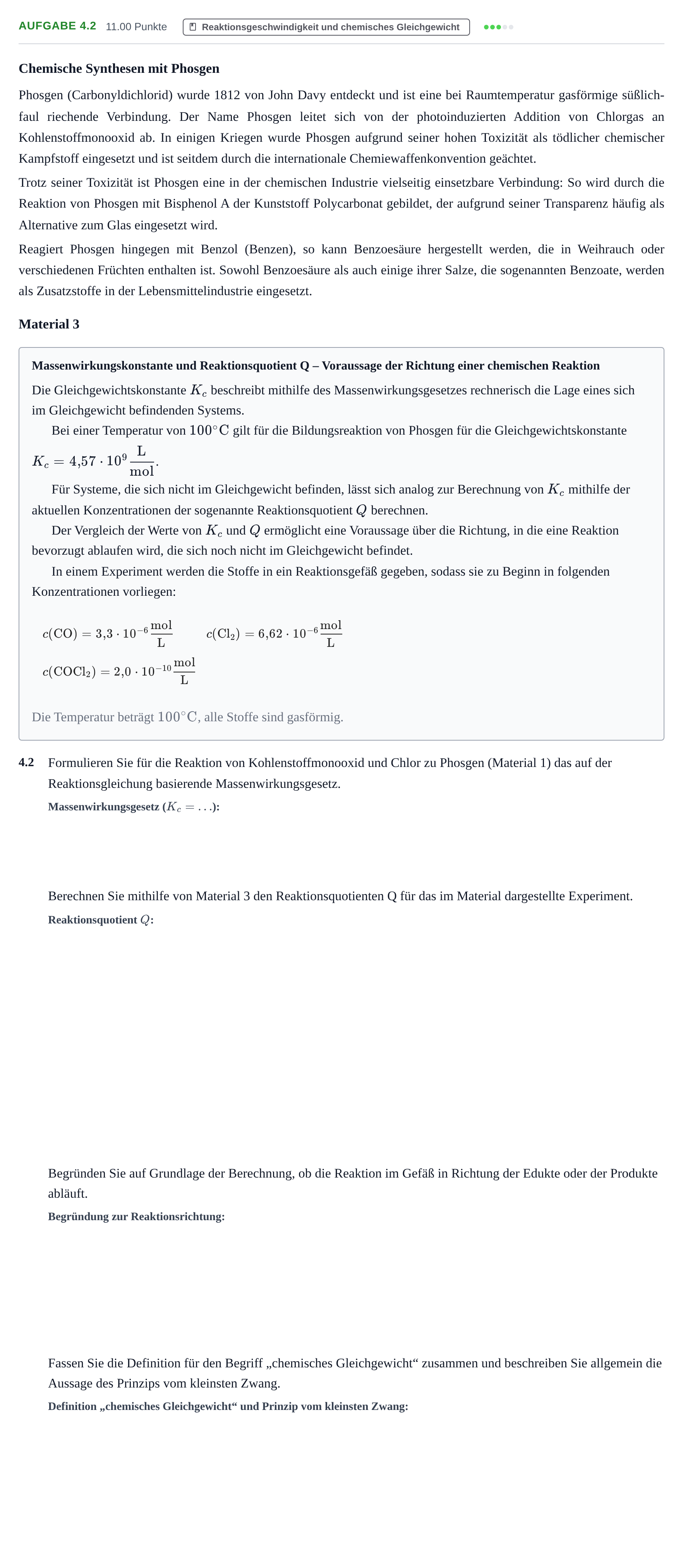 Aufgabenstellung: Aufgabe 4.2 · Abitur Hessen Chemie LK 2022