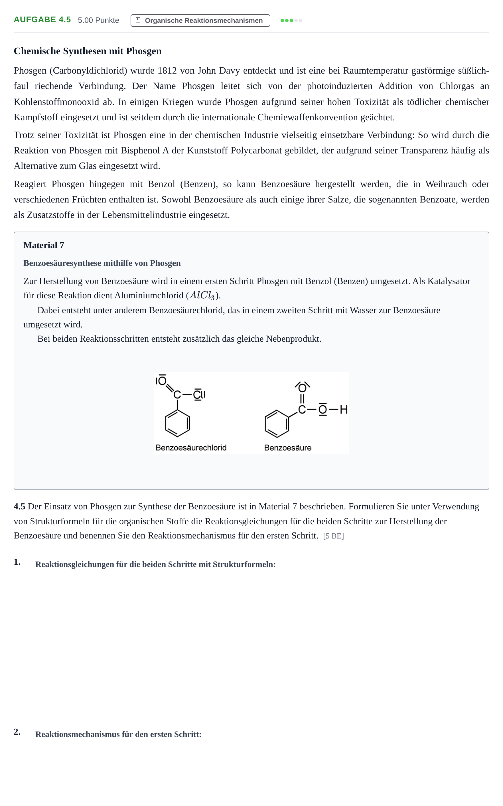 Aufgabenstellung: Aufgabe 4.5 · Abitur Hessen Chemie LK 2022