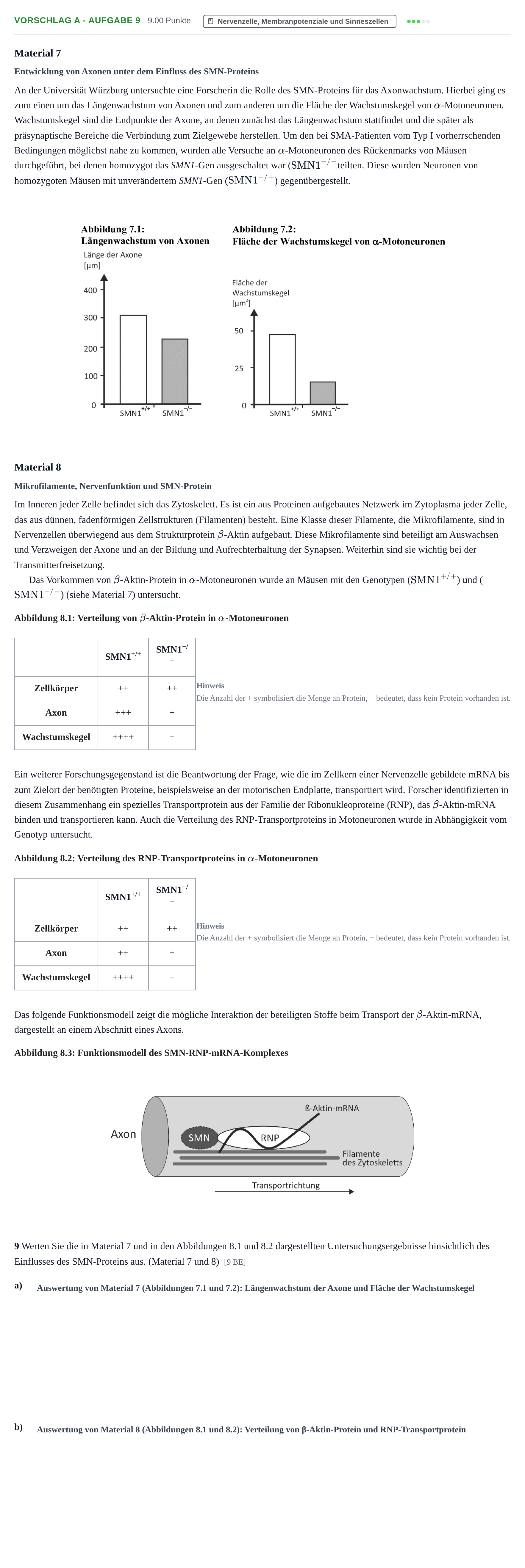 Aufgabenstellung: Aufgabe Vorschlag A - Aufgabe 9 · Abitur Hessen Biologie LK · Schulen für Erwachsene 2022