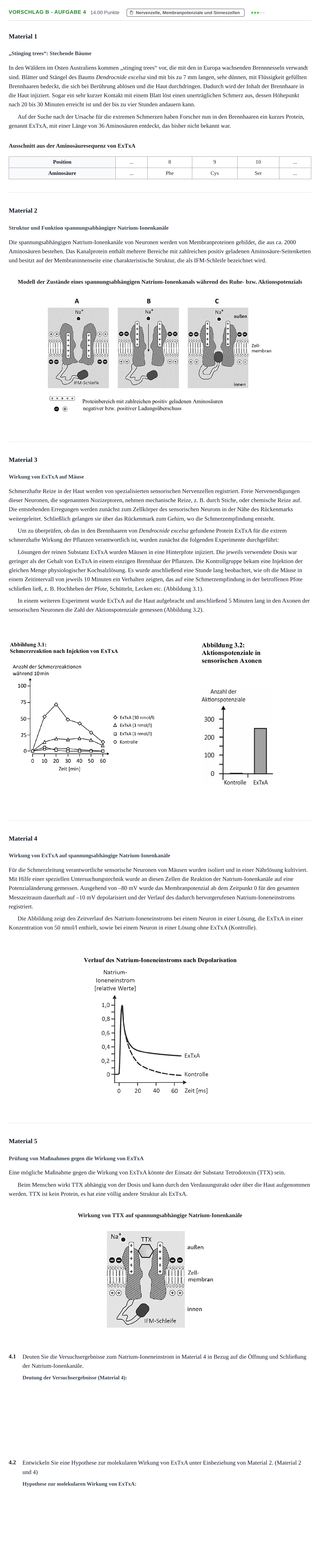 Aufgabenstellung: Aufgabe Vorschlag B - Aufgabe 4 · Abitur Hessen Biologie LK · Schulen für Erwachsene 2022