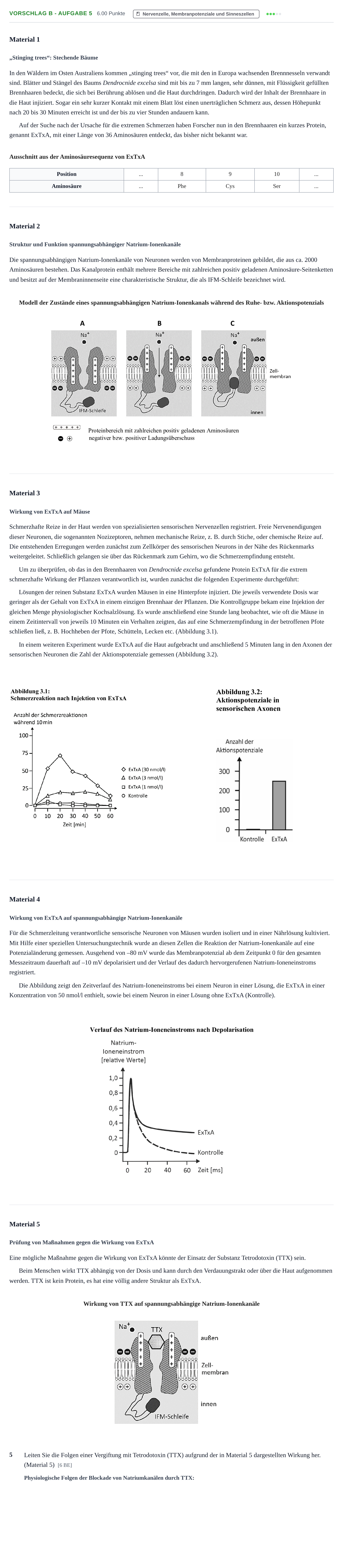 Aufgabenstellung: Aufgabe Vorschlag B - Aufgabe 5 · Abitur Hessen Biologie LK · Schulen für Erwachsene 2022