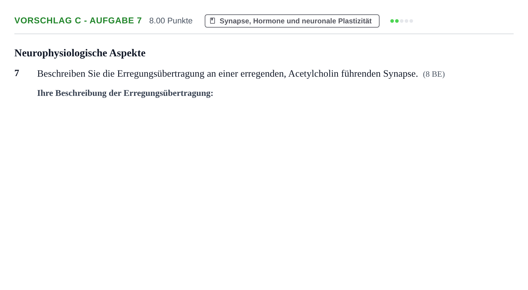 Aufgabenstellung: Aufgabe Vorschlag C - Aufgabe 7 · Abitur Hessen Biologie LK · Schulen für Erwachsene 2022