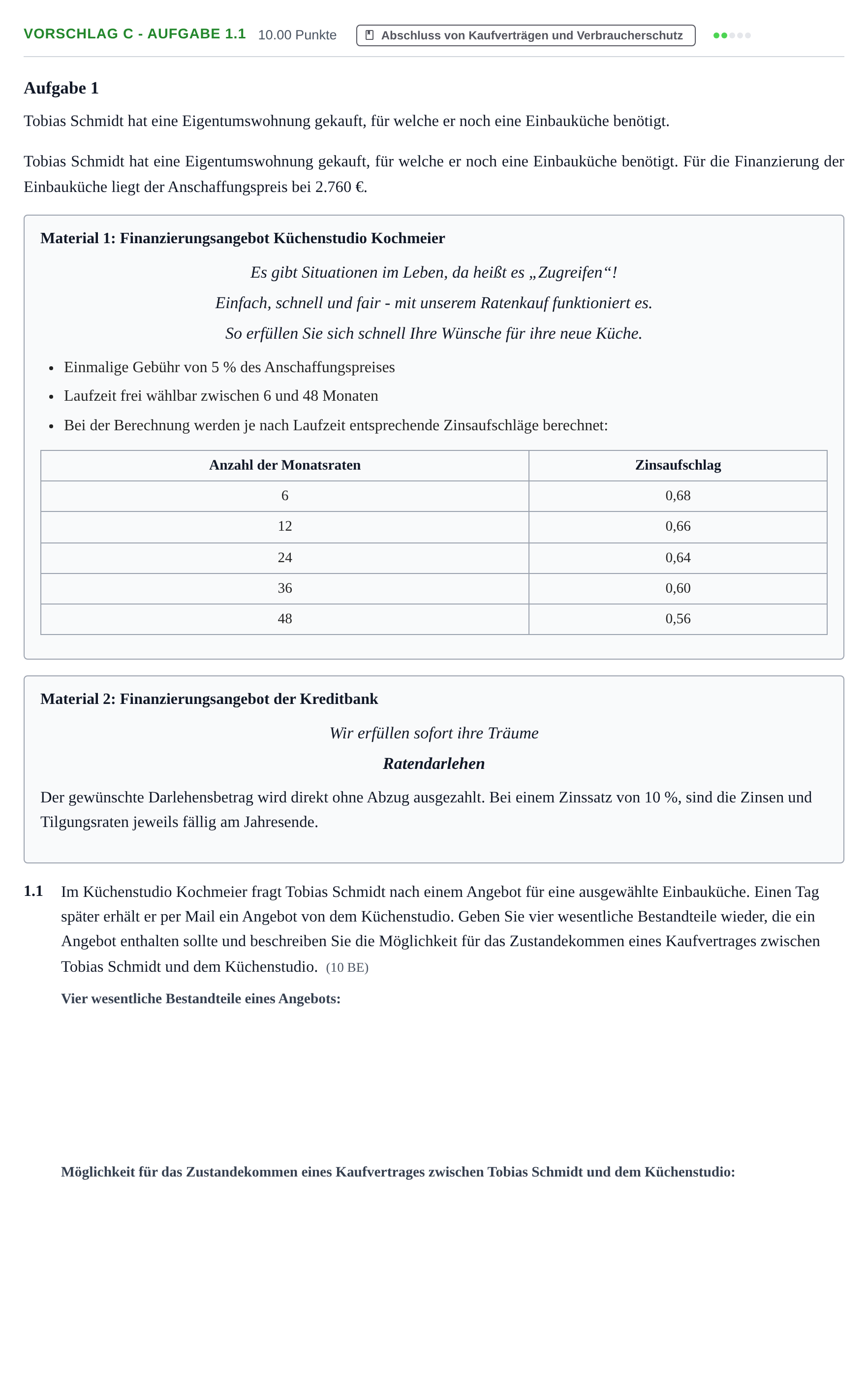 Aufgabenstellung: Aufgabe Vorschlag C - Aufgabe 1.1 · Abitur Hessen Ernährungsökonomie GK 2022