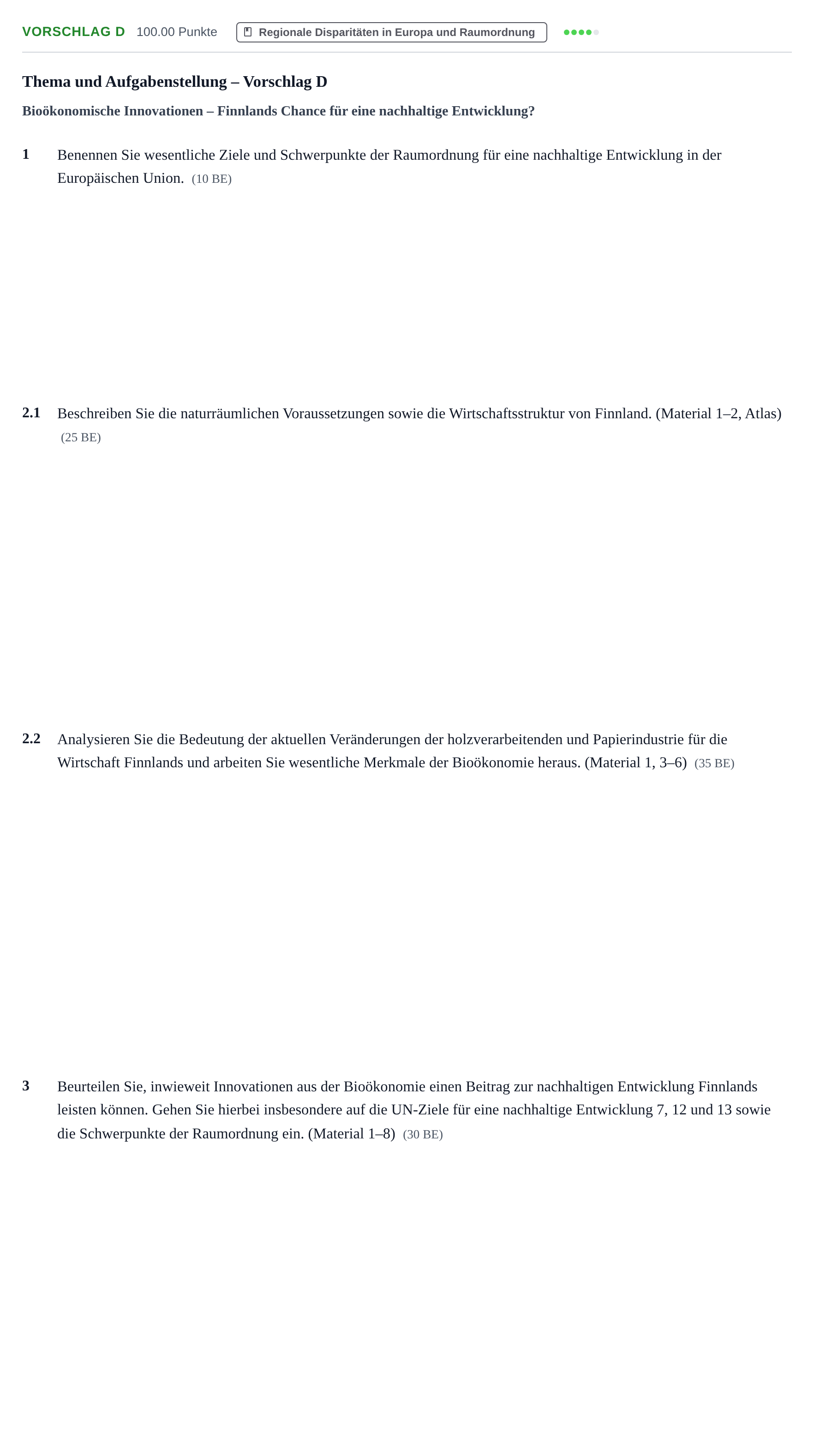 Aufgabenstellung: Aufgabe Vorschlag D · Abitur Hessen Erdkunde GK 2022