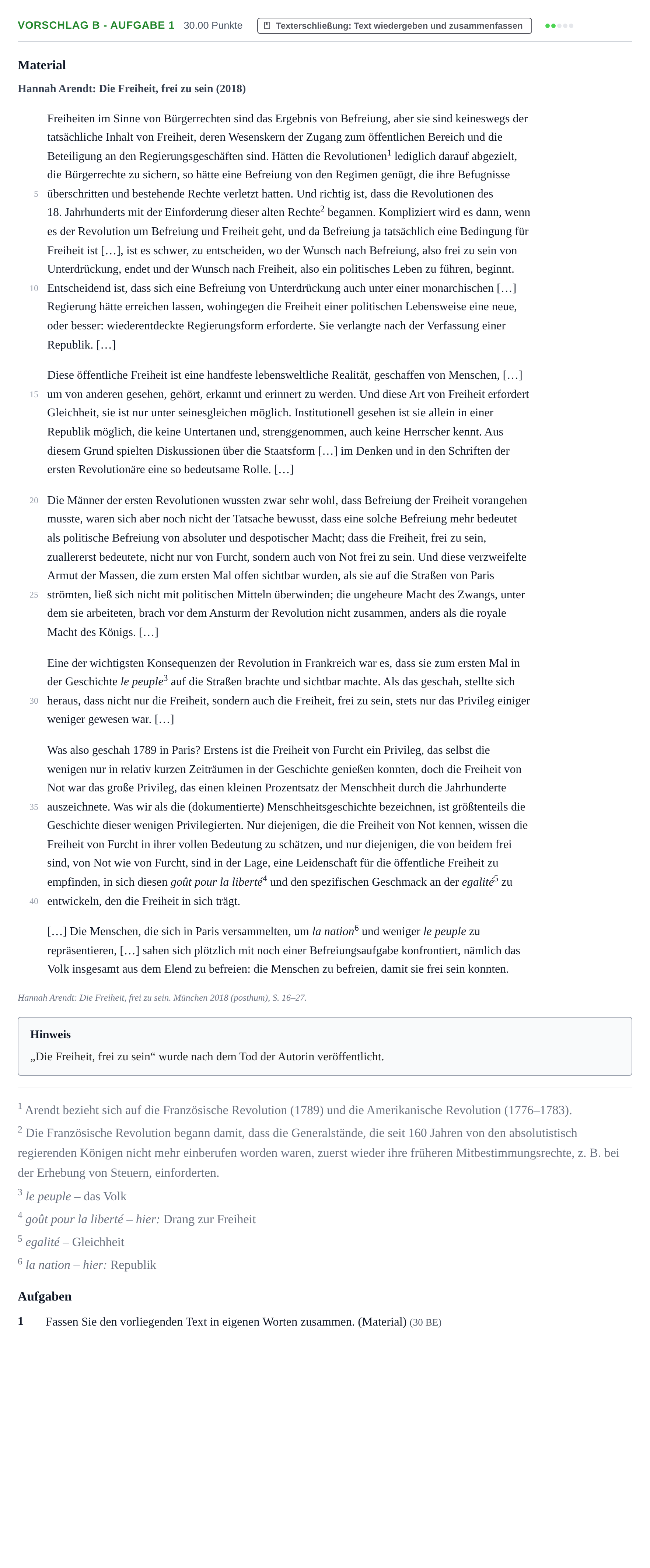 Aufgabenstellung: Aufgabe Vorschlag B - Aufgabe 1 · Abitur Hessen Ethik GK 2022