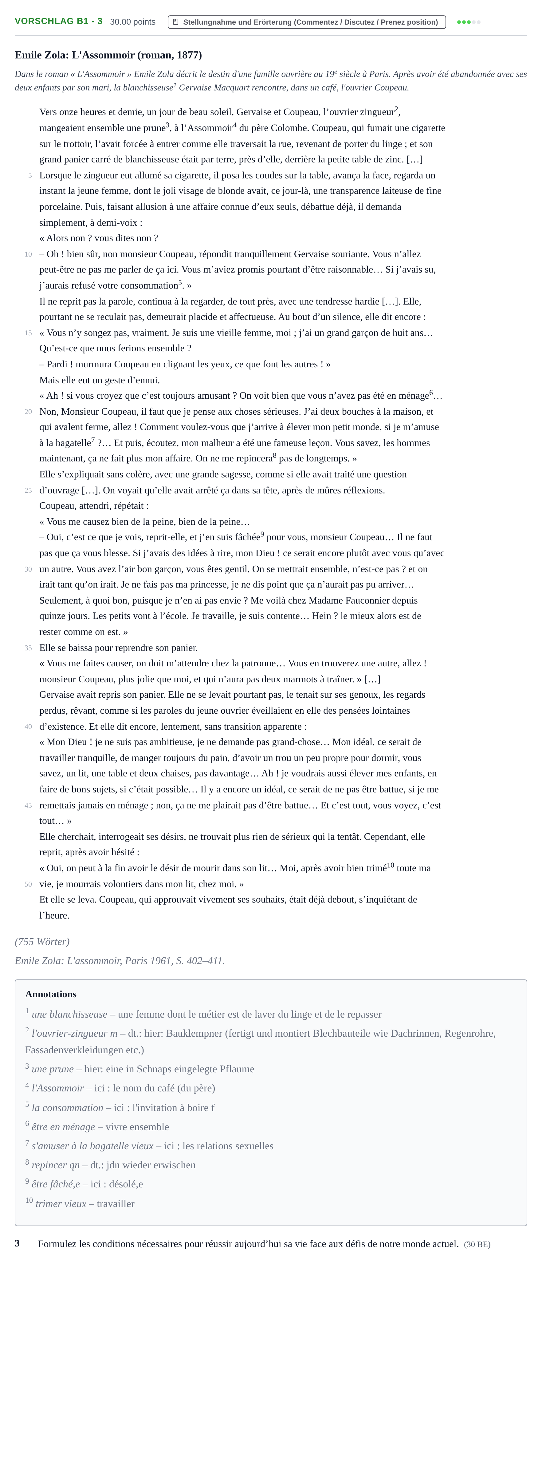 Aufgabenstellung: Aufgabe Vorschlag B1 - 3 · Abitur Hessen Französisch LK 2022