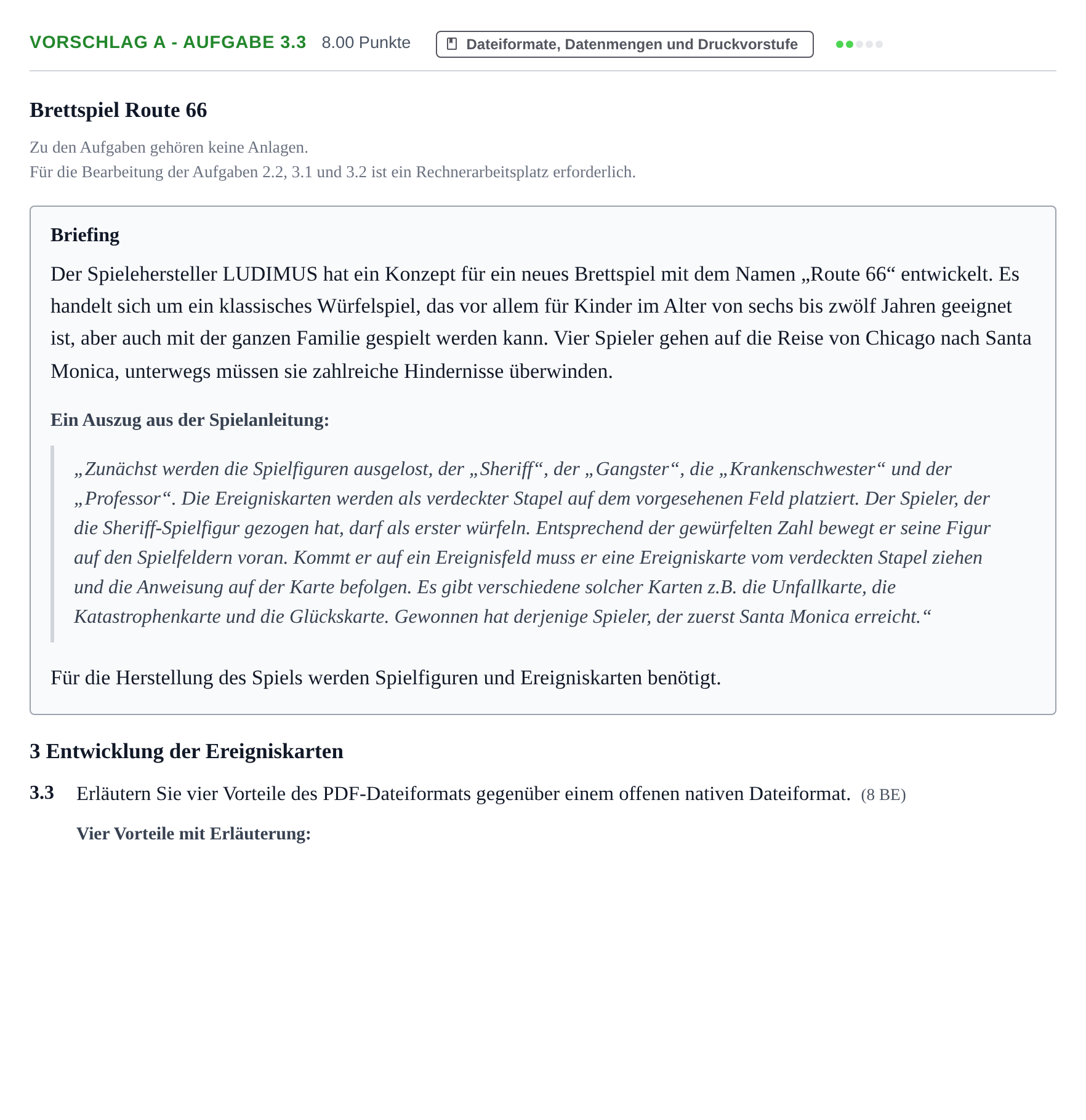 Aufgabenstellung: Aufgabe Vorschlag A - Aufgabe 3.3 · Abitur Hessen Gestaltungs- und Medientechnik LK 2022