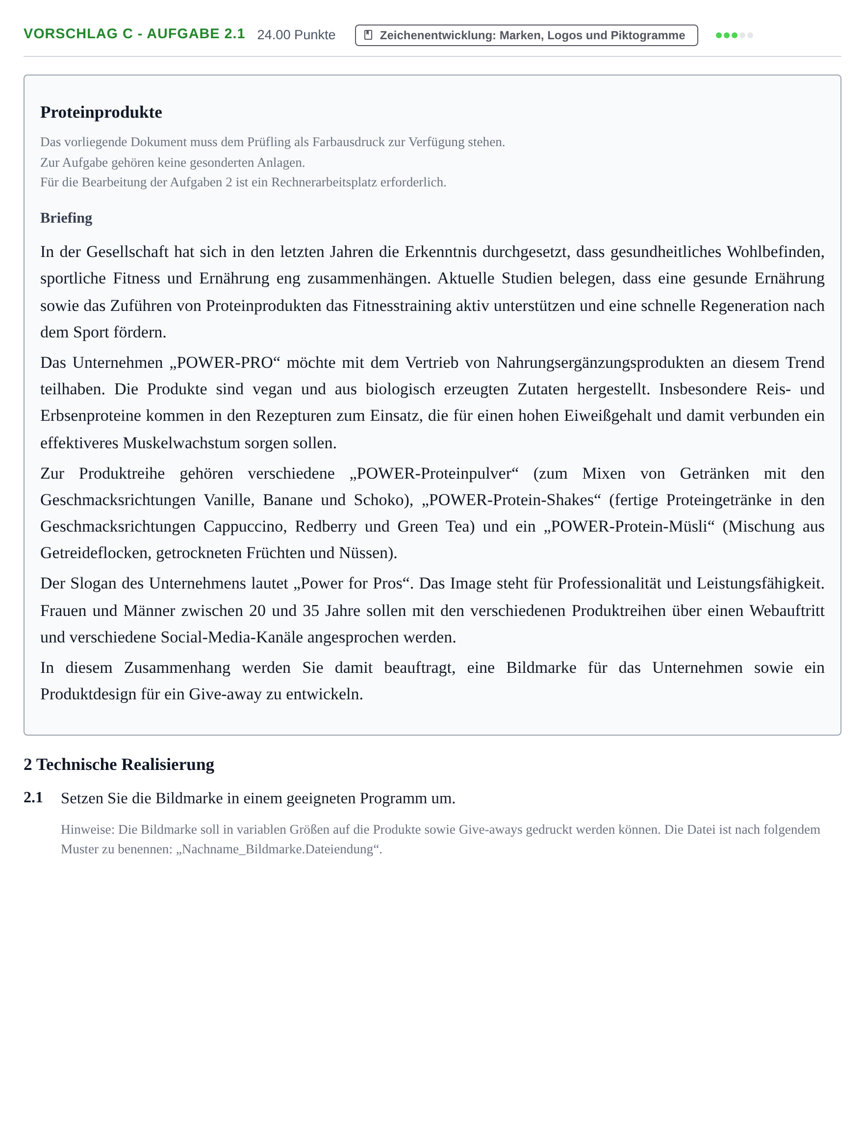 Aufgabenstellung: Aufgabe Vorschlag C - Aufgabe 2.1 · Abitur Hessen Gestaltungs- und Medientechnik LK 2022