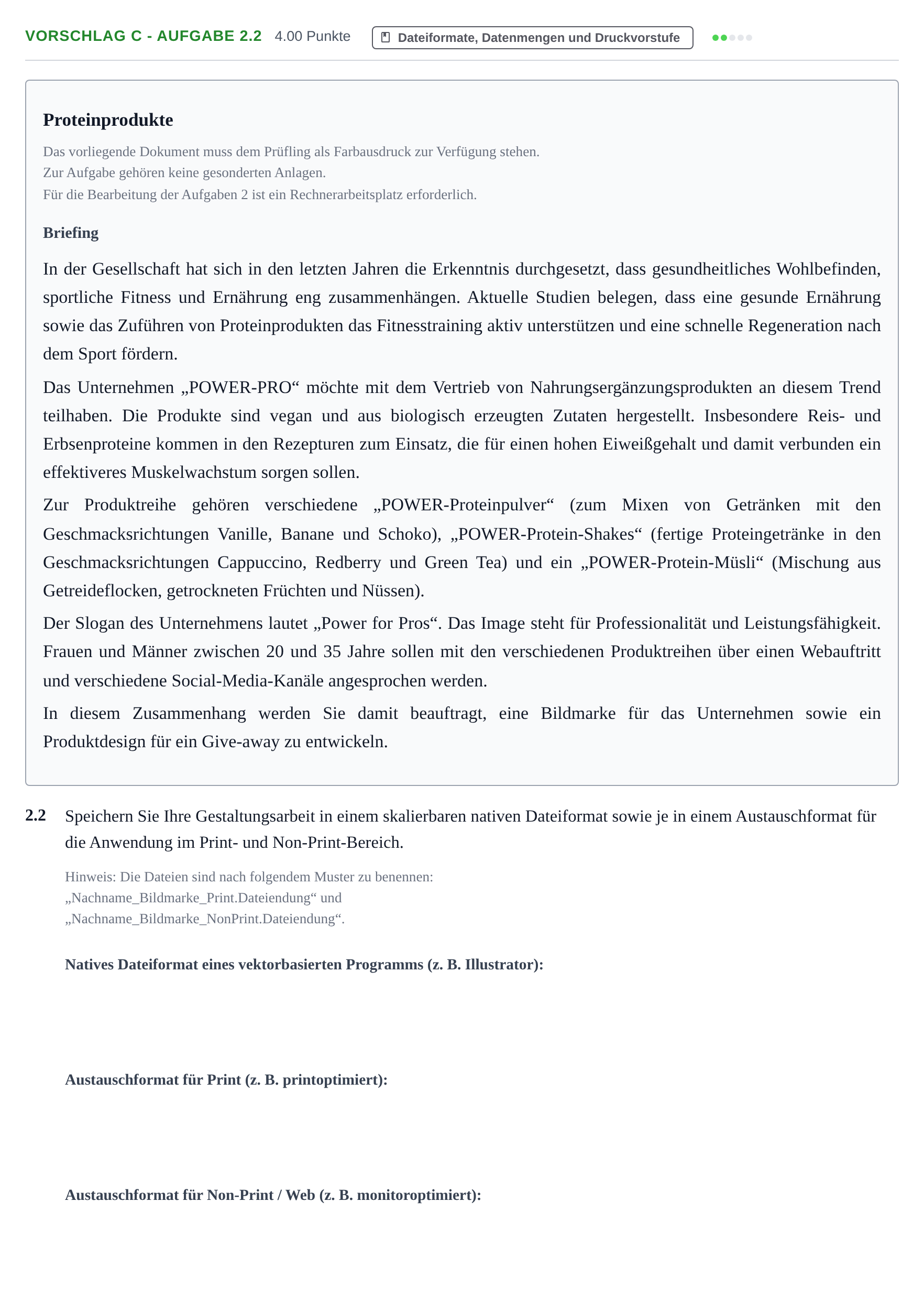 Aufgabenstellung: Aufgabe Vorschlag C - Aufgabe 2.2 · Abitur Hessen Gestaltungs- und Medientechnik LK 2022