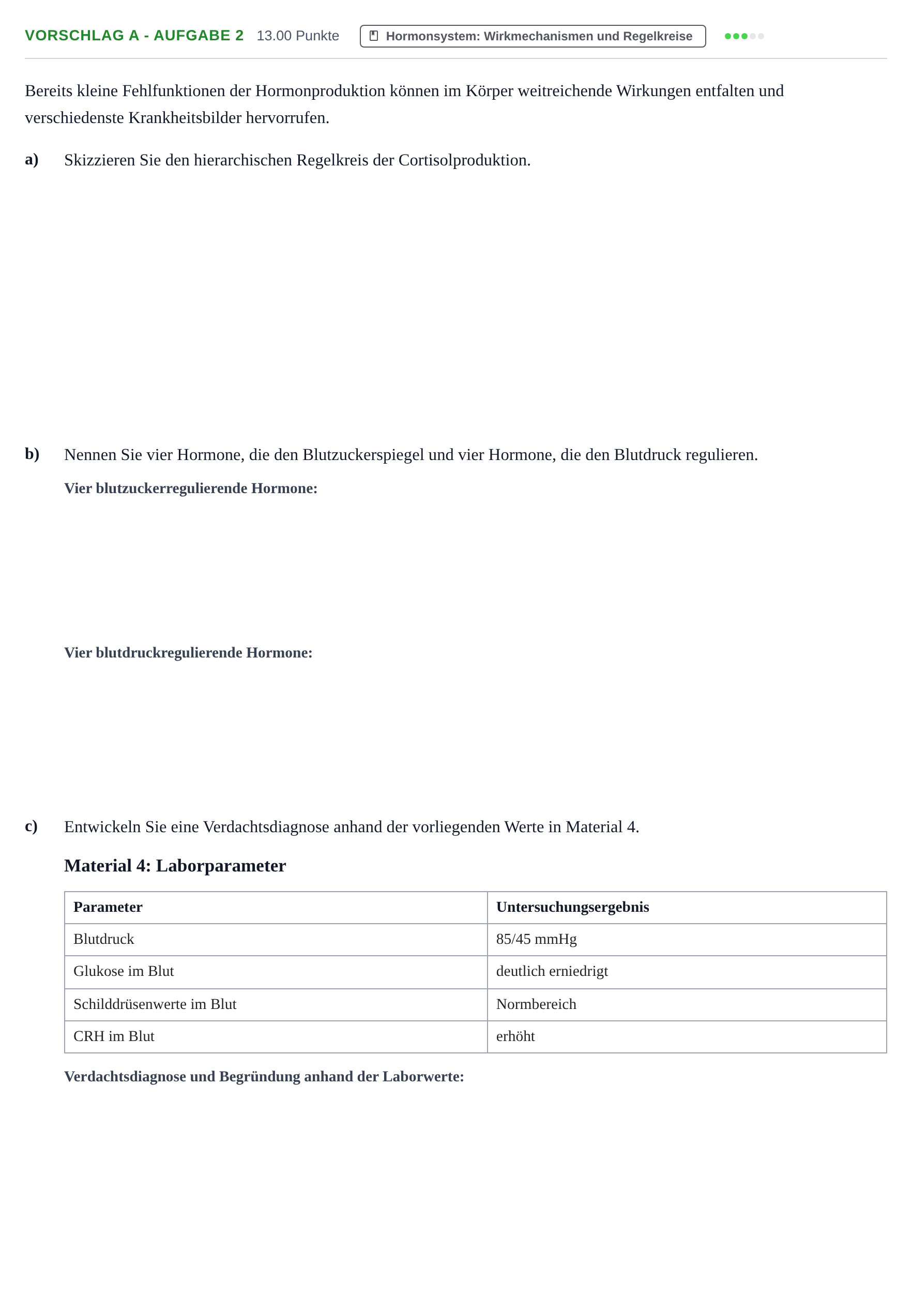 Aufgabenstellung: Aufgabe Vorschlag A - Aufgabe 2 · Abitur Hessen Gesundheitslehre LK 2022