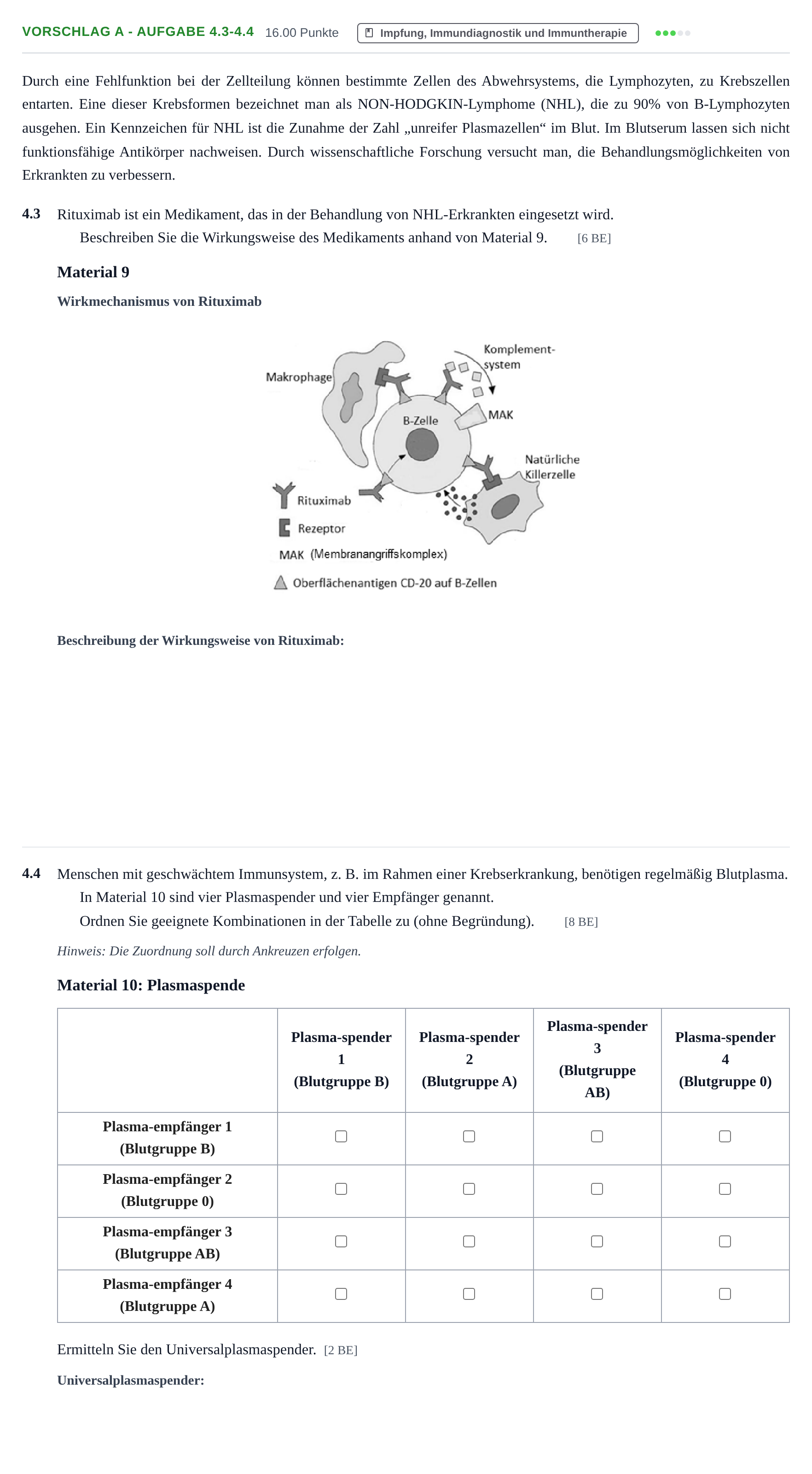 Aufgabenstellung: Aufgabe Vorschlag A - Aufgabe 4.3-4.4 · Abitur Hessen Gesundheitslehre LK 2022