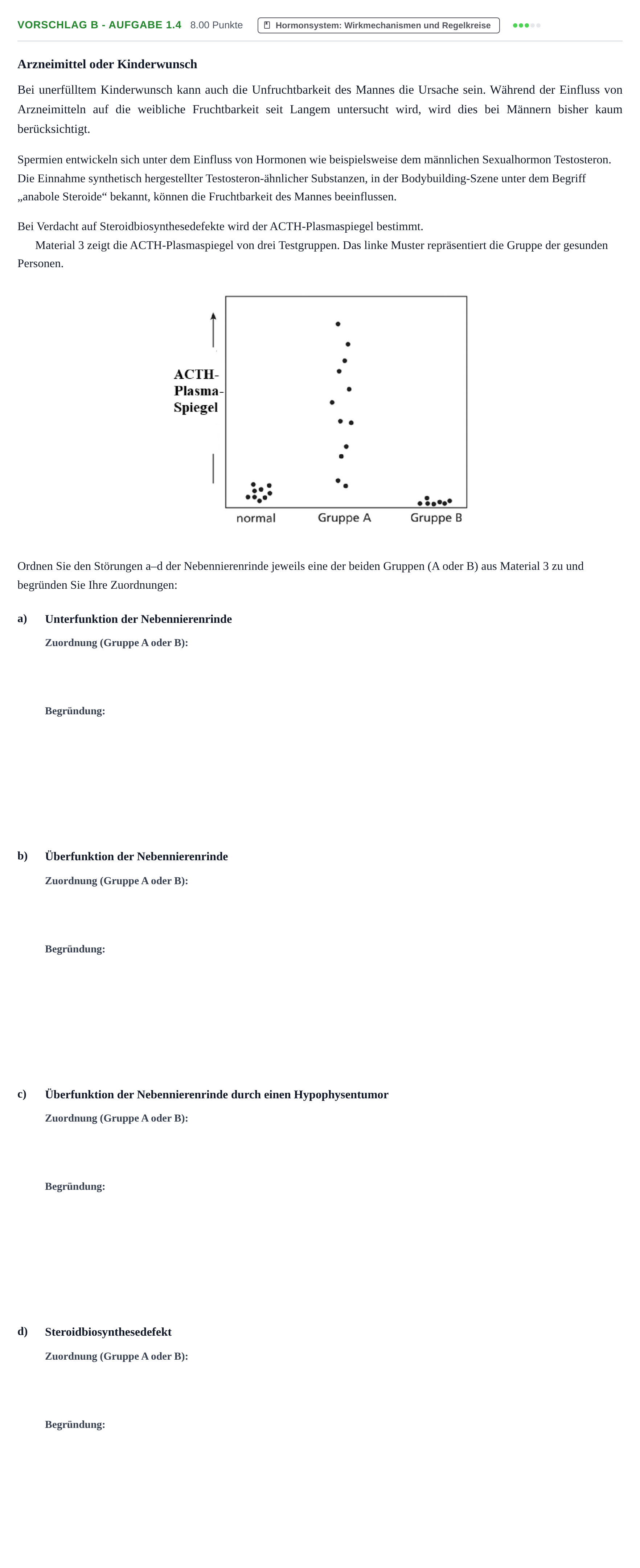 Aufgabenstellung: Aufgabe Vorschlag B - Aufgabe 1.4 · Abitur Hessen Gesundheitslehre LK 2022