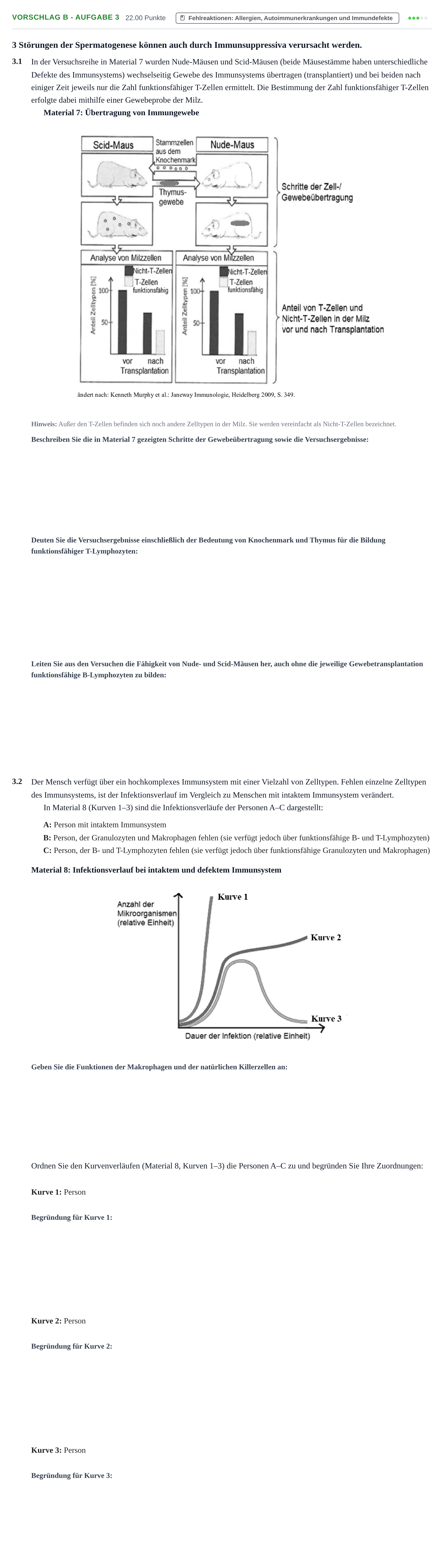 Aufgabenstellung: Aufgabe Vorschlag B - Aufgabe 3 · Abitur Hessen Gesundheitslehre LK 2022