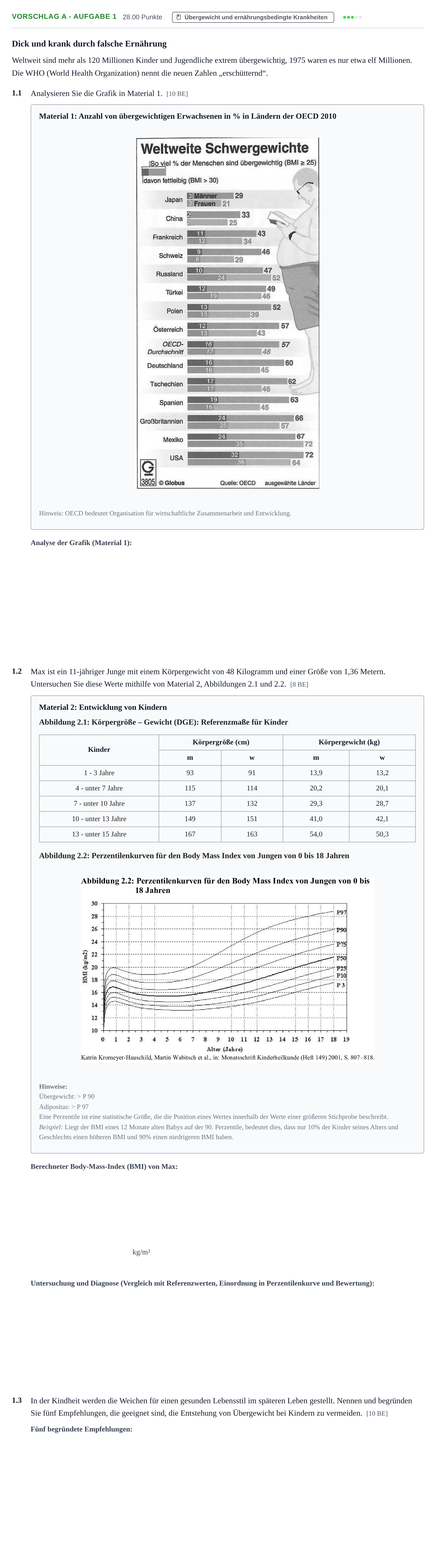 Aufgabenstellung: Aufgabe Vorschlag A - Aufgabe 1 · Abitur Hessen Ernährungslehre LK 2022