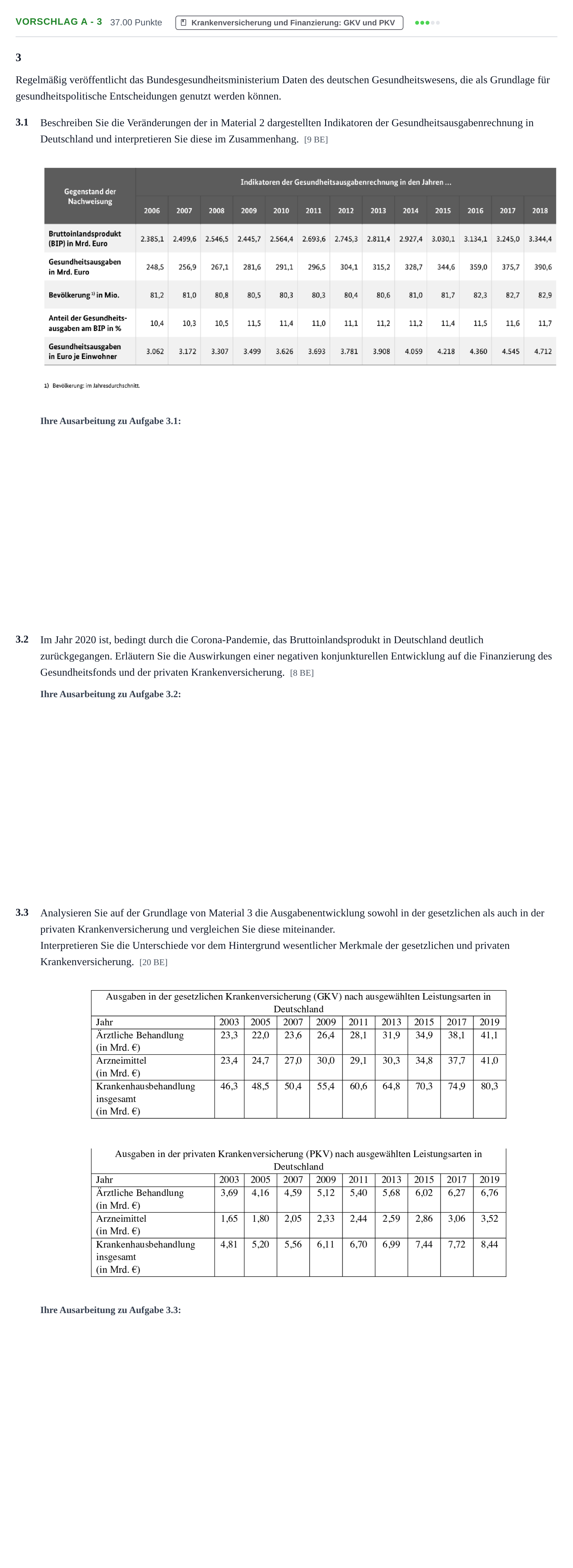 Aufgabenstellung: Aufgabe Vorschlag A - 3 · Abitur Hessen Gesundheitsökonomie GK 2022