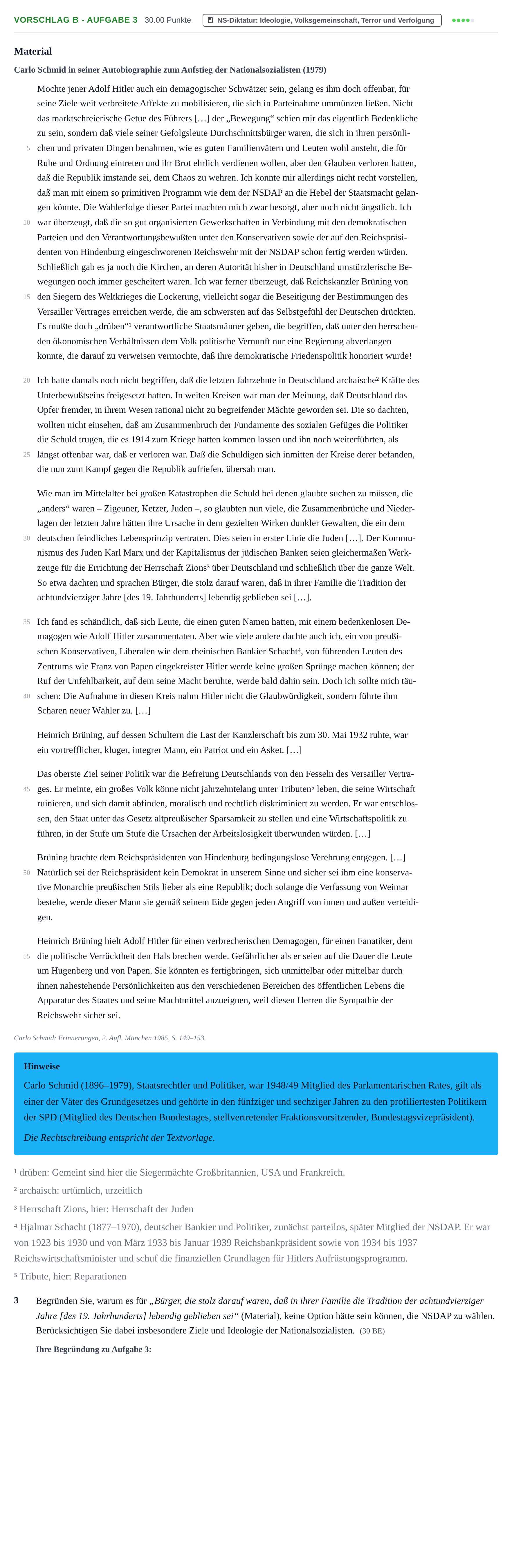 Aufgabenstellung: Aufgabe Vorschlag B - Aufgabe 3 · Abitur Hessen Geschichte GK 2022