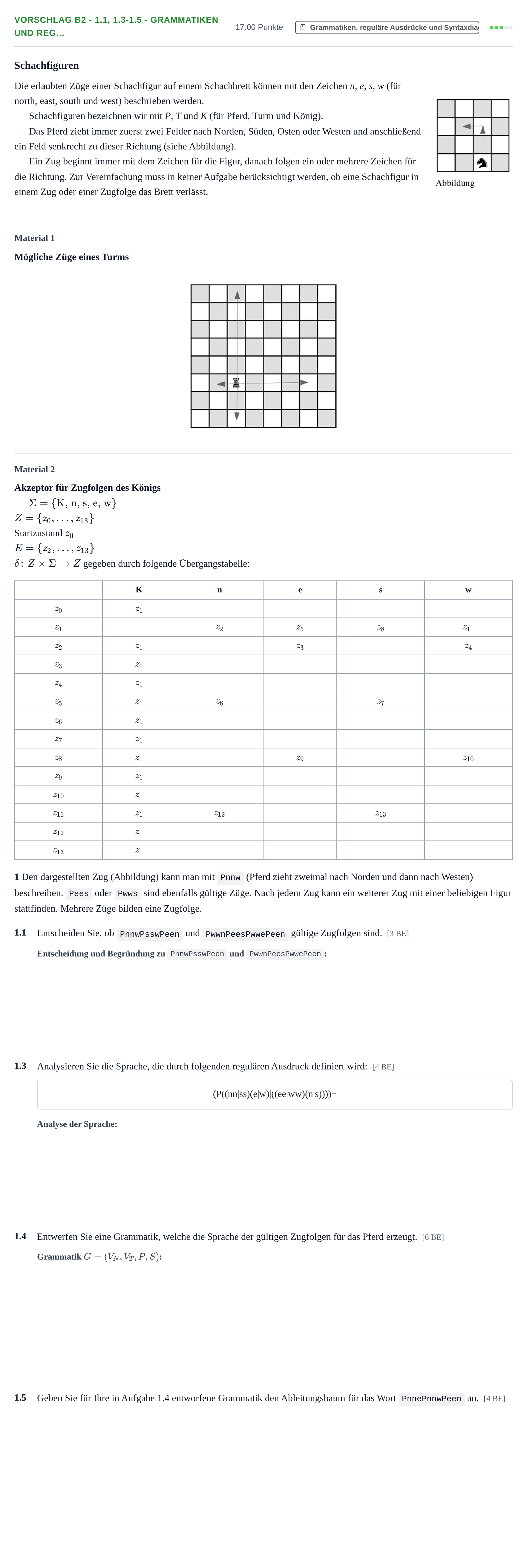 Aufgabenstellung: Aufgabe Vorschlag B2 - 1.1, 1.3-1.5 - Grammatiken und reg… · Abitur Hessen Informatik GK 2022